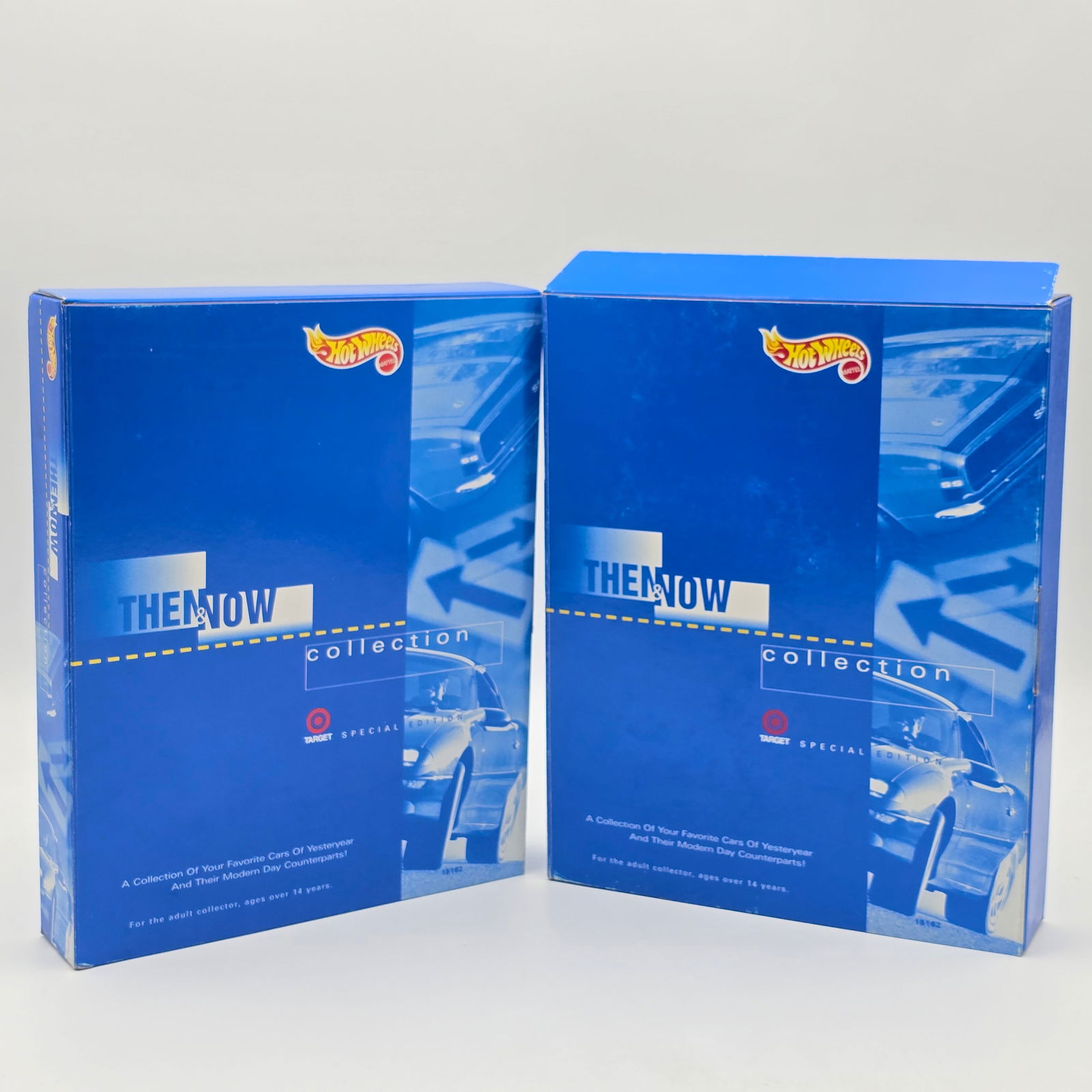 Hot Wheels Target Exclusive Car Set Pair: Hot Wheels Target Exclusive 8 car Set pair, includes 2 Then & Now sets All cars appear excellent in sealed boxes Boxes are sealed but do have shelf wear in spots, please check photo