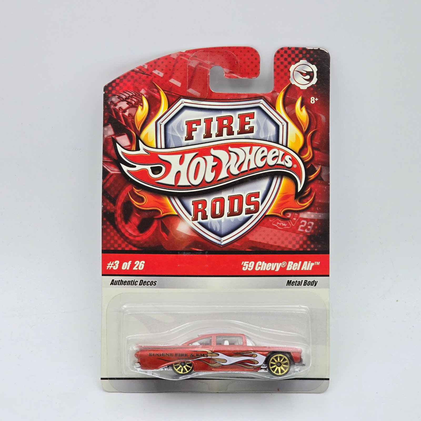 Hot Wheels Fire Rods 59 Chevy: Hot Wheels Fire Rods 59 Chevy Bel Air Car is excellent with no issues Card appears very good but may have edge and/or corner wear in spots, please check photos Blister is clear and crack free