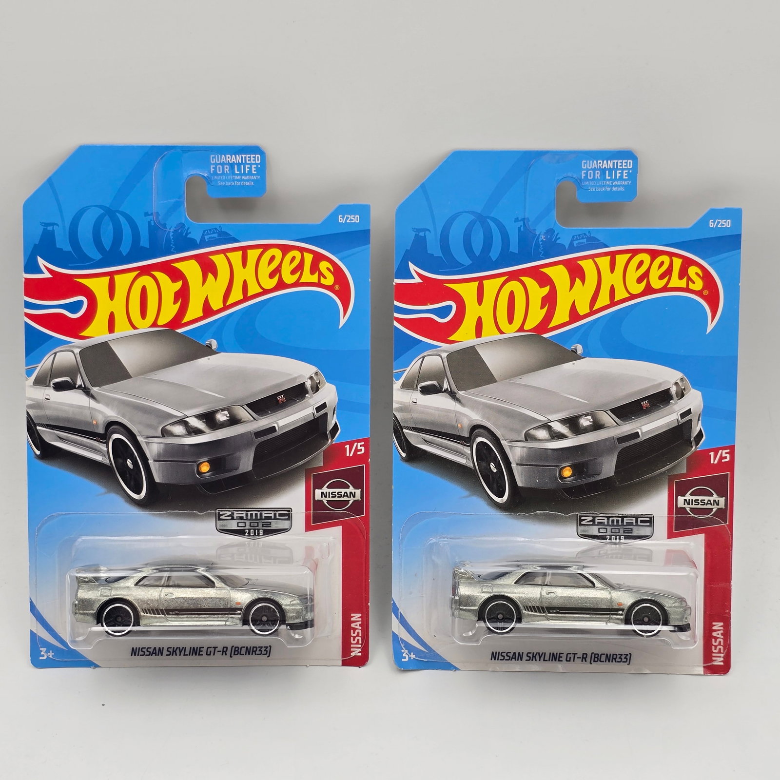 Hot Wheels Zamac Nissan Pair: Hot Wheels Zamac Nissan Skyline GT-R (BCNR33) pair Cars are excellent with no issues Cards appear excellent but may have edge and/or corner wear in spots, the one does have definite wear to bottom