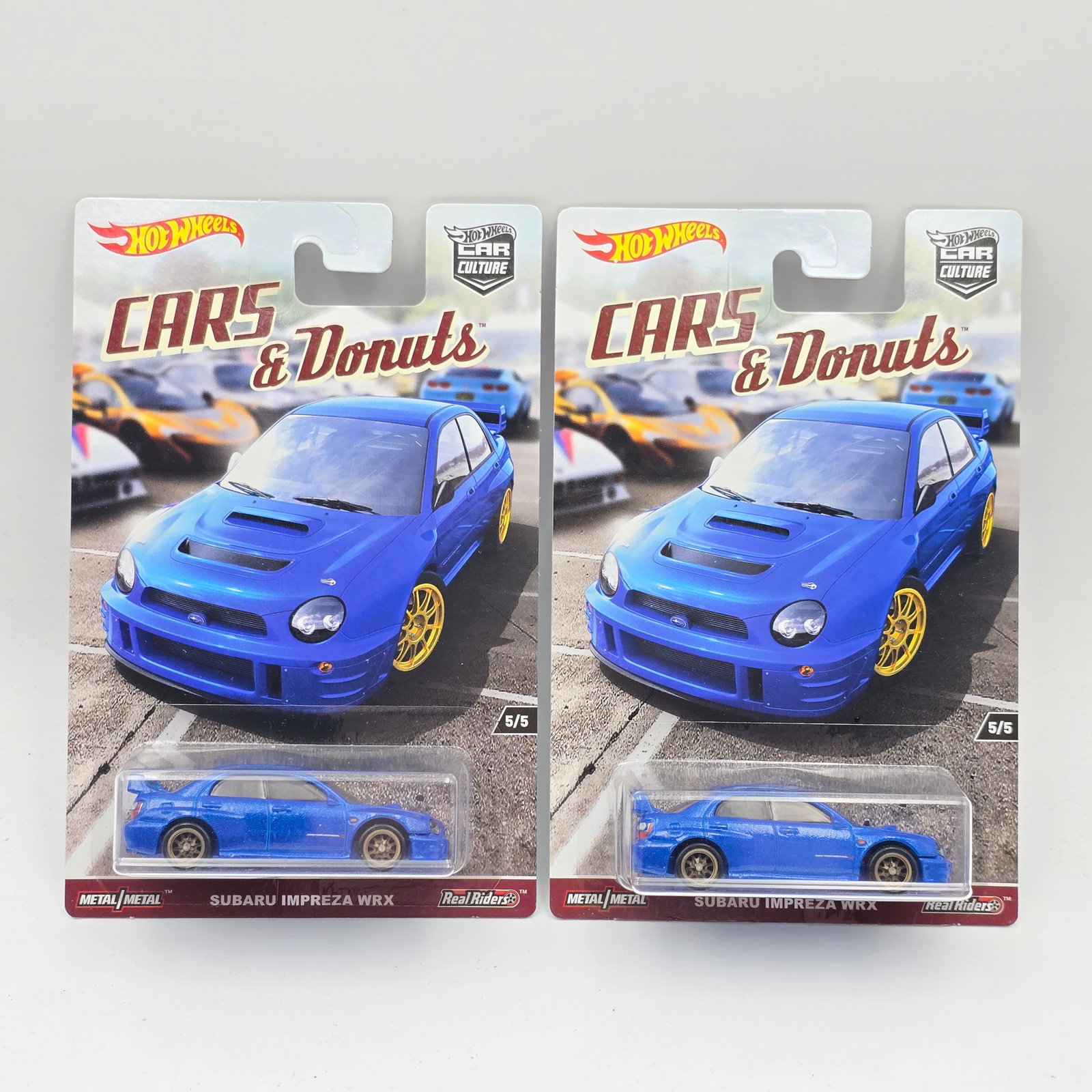 Hot Wheels Subaru Impreza WRX Pair: Hot Wheels Car Culture Coffee & Donuts Subaru Impreza WRX pair Cars are excellent with no issues Cards are excellent, it may have edge and/or corner wear in spots, check photos Blisters are c