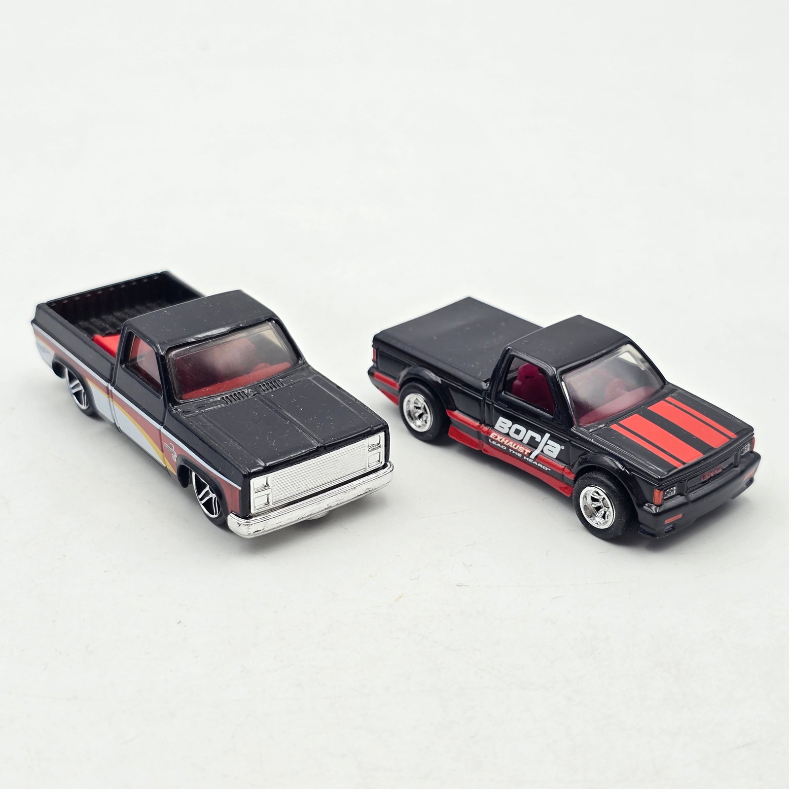 Hot Wheels chevy Truck Pair: Pair of Hotwheel Chevy trucks Includes Walmart exclusive Silverado and Target exclusive Syclone All appear to be good condition with no issues of note Please check photos for complete descriptio