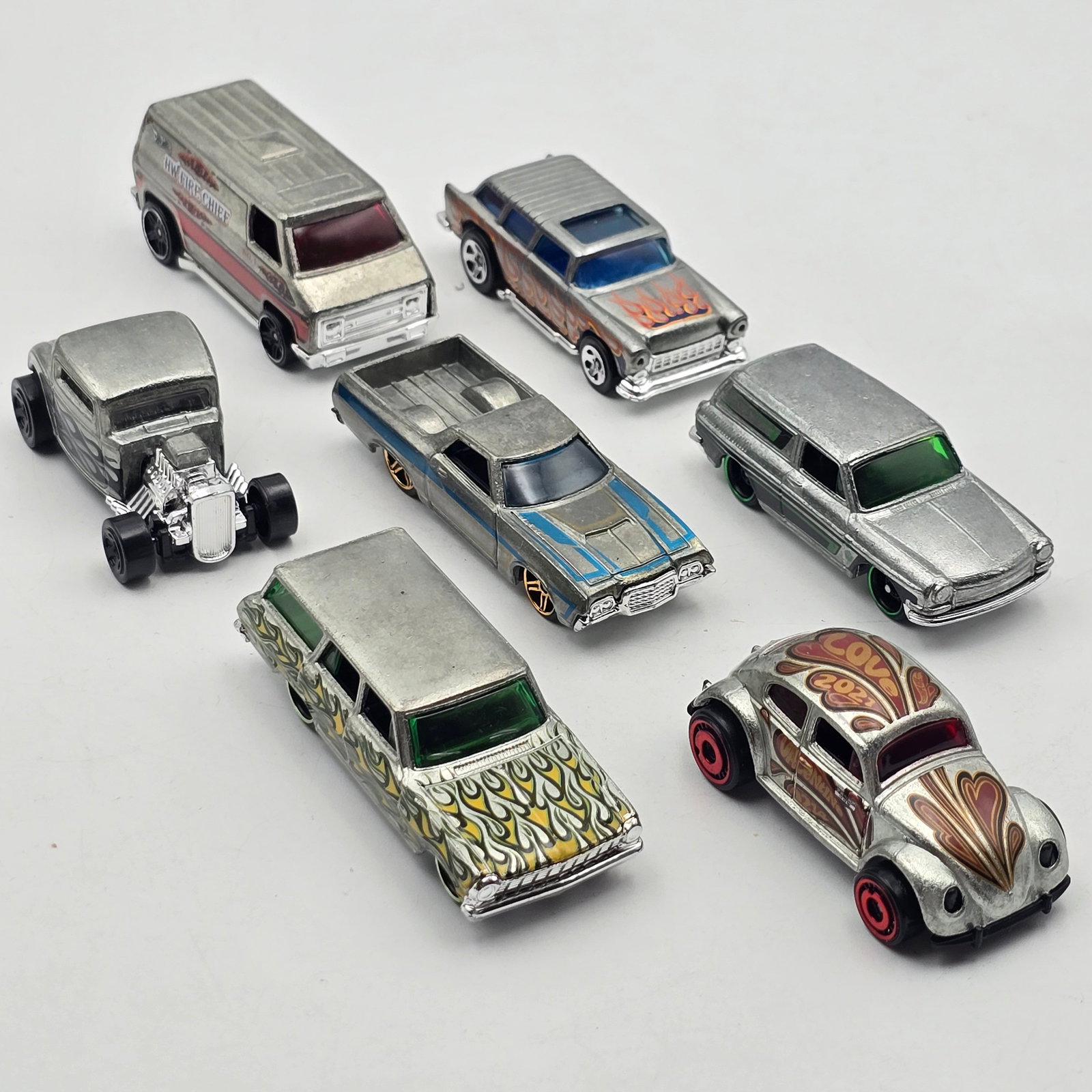 Hot Wheels Zamac 7 car lot: Hot Wheels Zamac cars lot of 7 Includes an assortment of Zamac cars as seen All appear to be good condition with no issues of note Please check photos for complete description