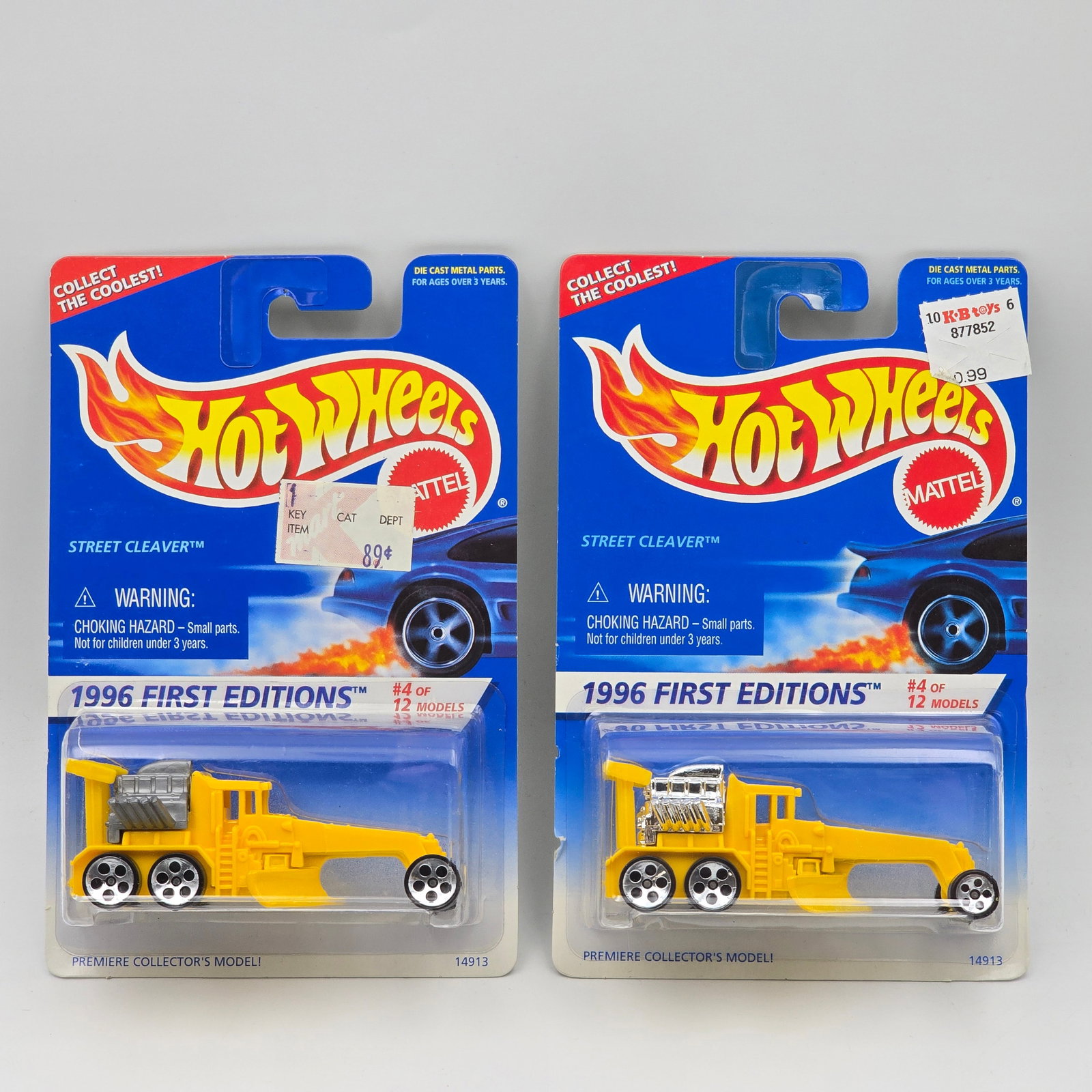 Hot Wheels Street Cleaver Pair: Hot Wheels Street Cleaver Pair Both have Chrome 5 - Hole wheels, both are the no tampo versions, one has a chrome motor the other has a silver plastic motor Cars appear to be in good condition with no