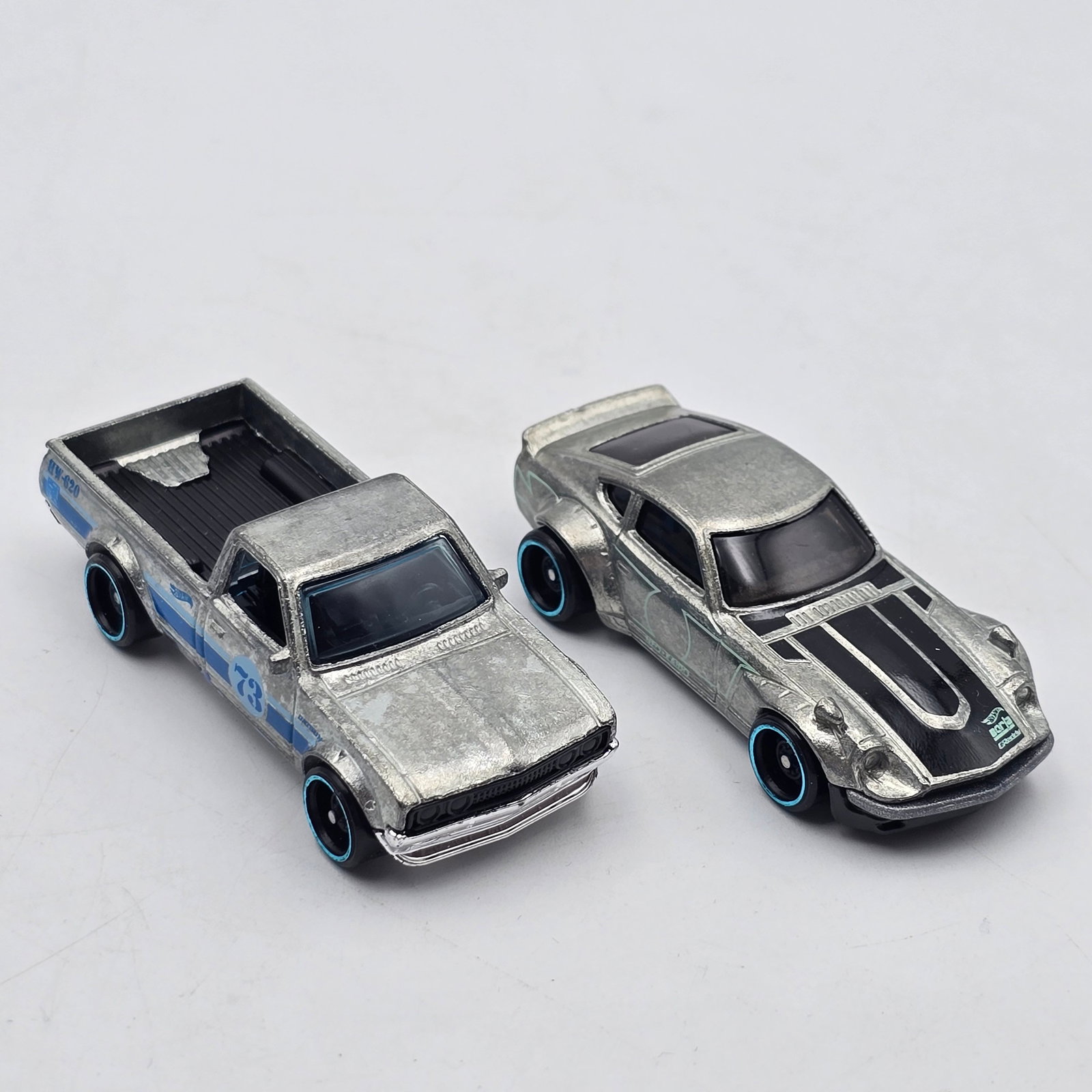 Hot Wheels Zamac Datsun Pair: Hot Wheels Walmart Exclusive Zamac pair loose Includes Datsun 620 Pickup and Datsun 240Z Cars appear to be in good condition with no issues of note Please check photos f