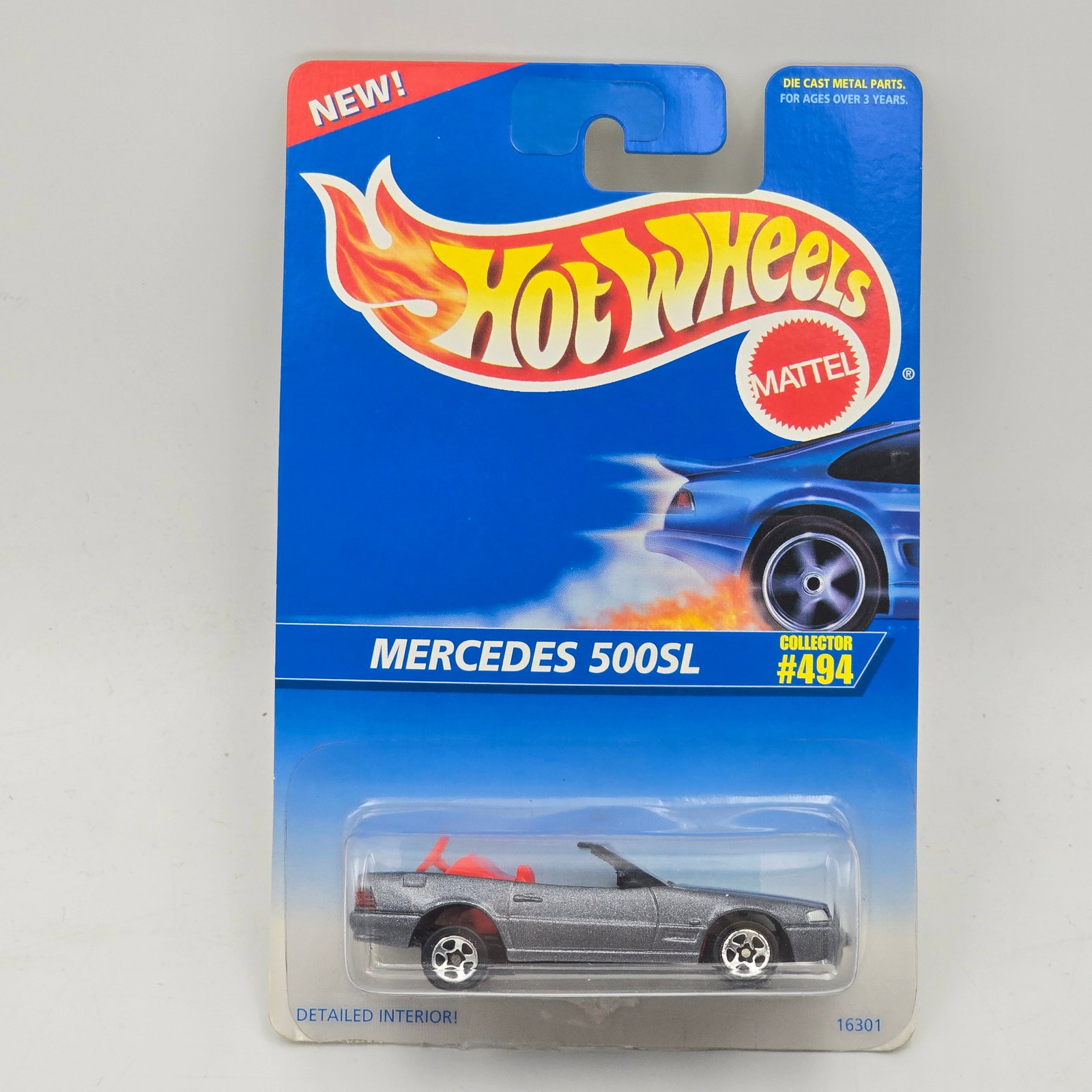Hot Wheels Mercedes 500SL: Hot Wheels #494 Mercedes 500SL Factory error - All small wheels and dash is broken and loose in package Car appears to be in good condition with no issues of note Card is good but may have edge dings 