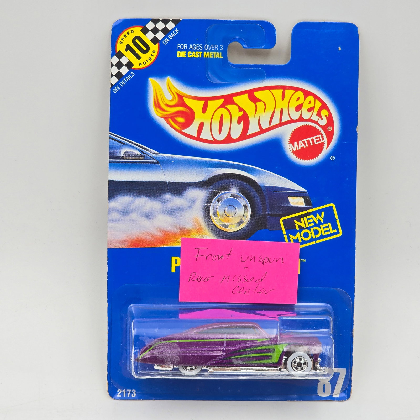 Hot Wheels Purple Passion: Hot Wheels Blue Card #87 Purple Passion Car is mishit on rear post and unspun on front Car appears to be excellent to near mint with no issues of note Card is good but may have edge dings, sm