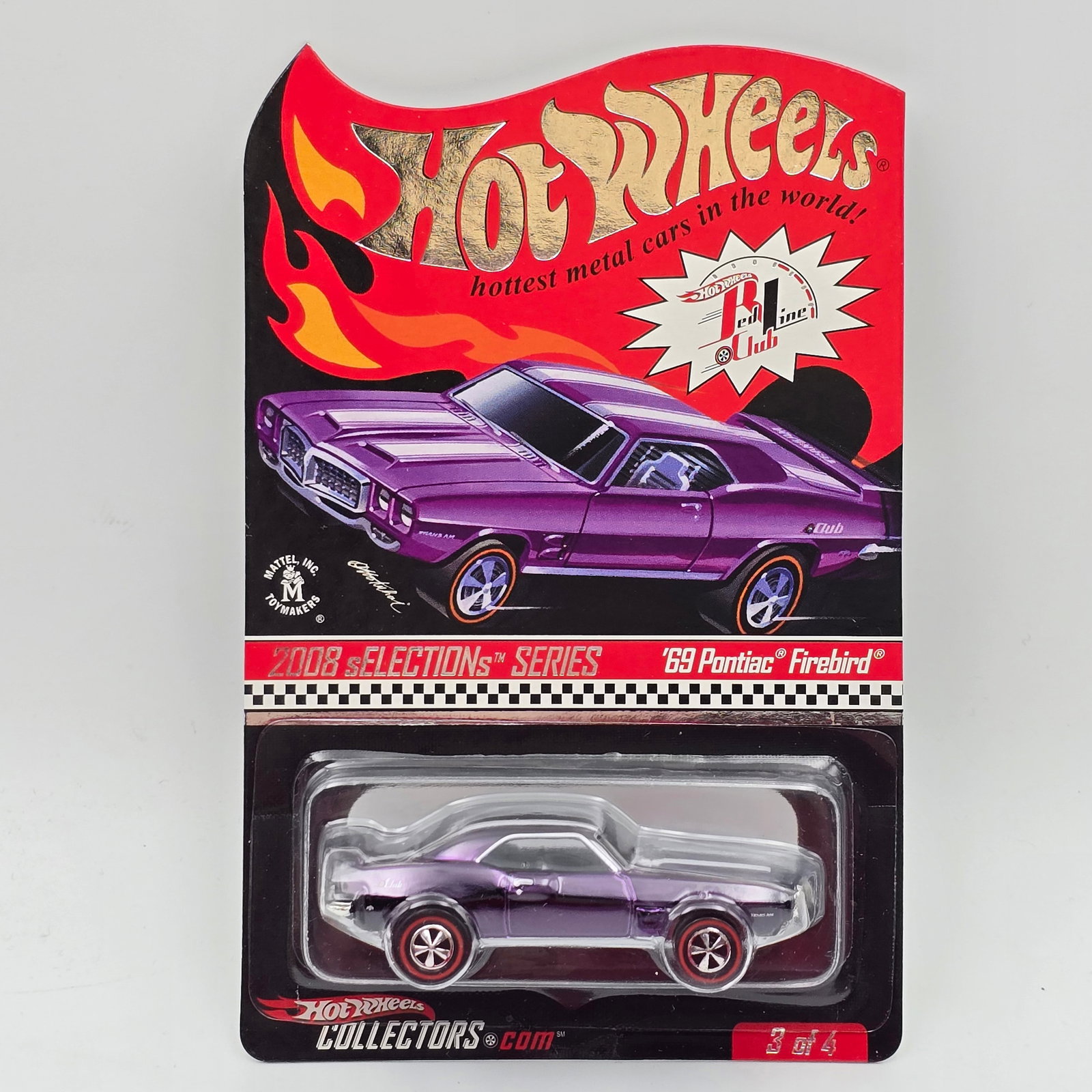 Hot Wheels RLC Firebird: Hot Wheels 2008 RLC Selection purple 69 Pontiac Firebird - 2680/6048 Car appears to be excellent to near mint with no issues of note Card is excellent but may have edge dings and/or wear in spots, bli