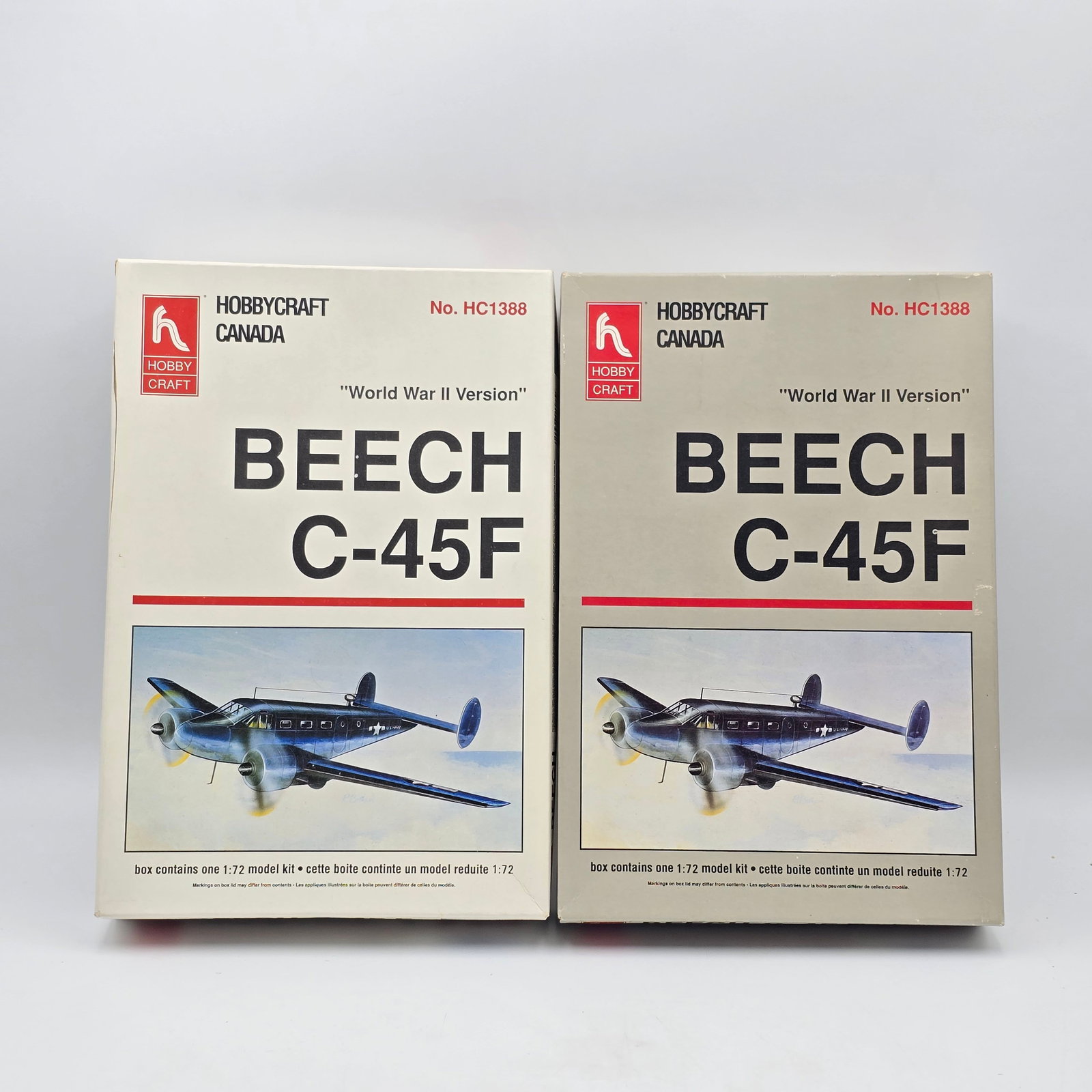 Pair of AMT Model Kits: Pair of AMT Model kits, both have box and look to be complete and unassembled. 2- Beech C-45F - Pieces look to be factory sealed/unopened Both Models includes decal sheets &