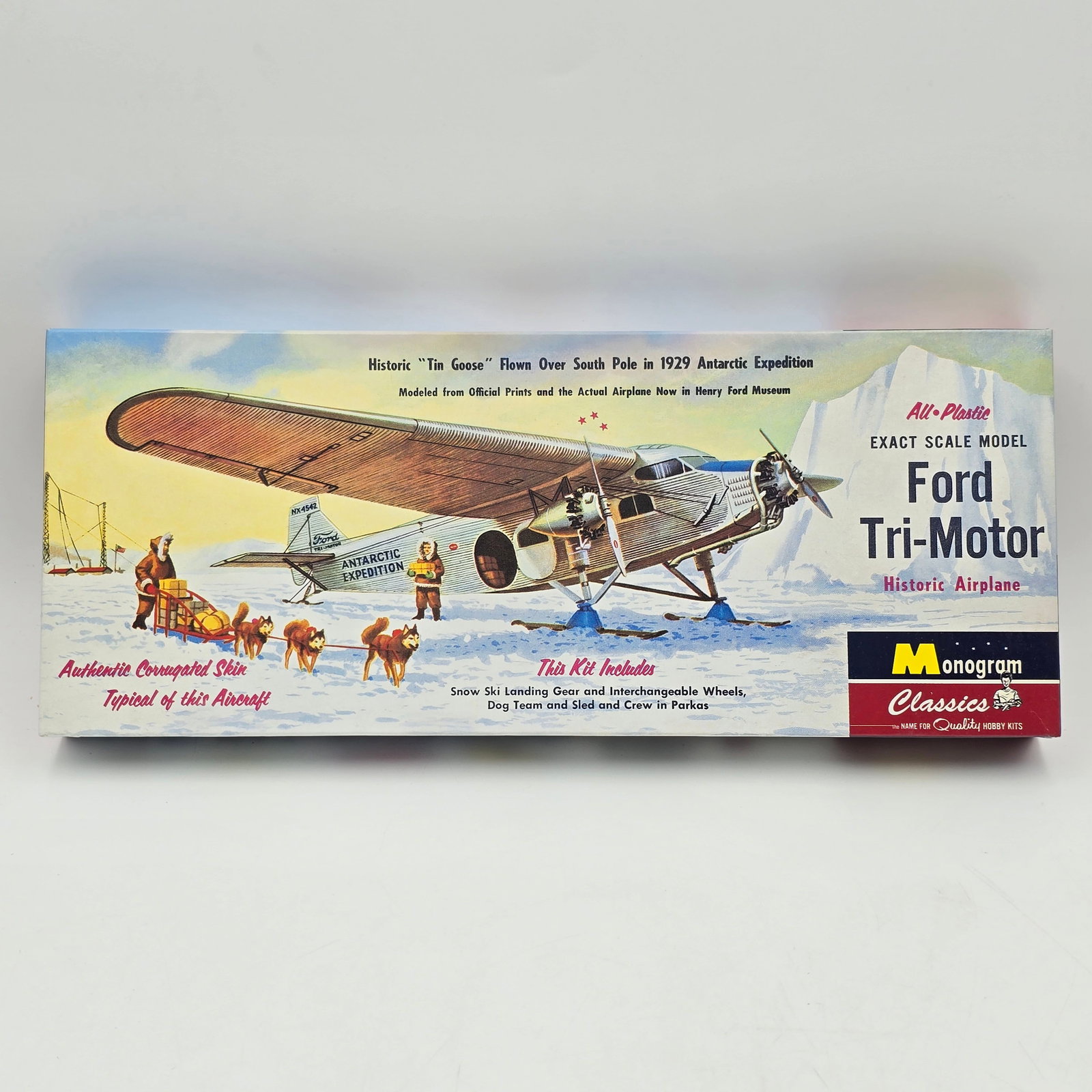 Monogram Plane Model Kit: Monogram Plane Model Kit, with box and looks to be complete and unassembled. 1- Ford Tri-Motor (1999) Pieces look to be factory sealed/unopened. Includes instructions and decal sheets. The box looks