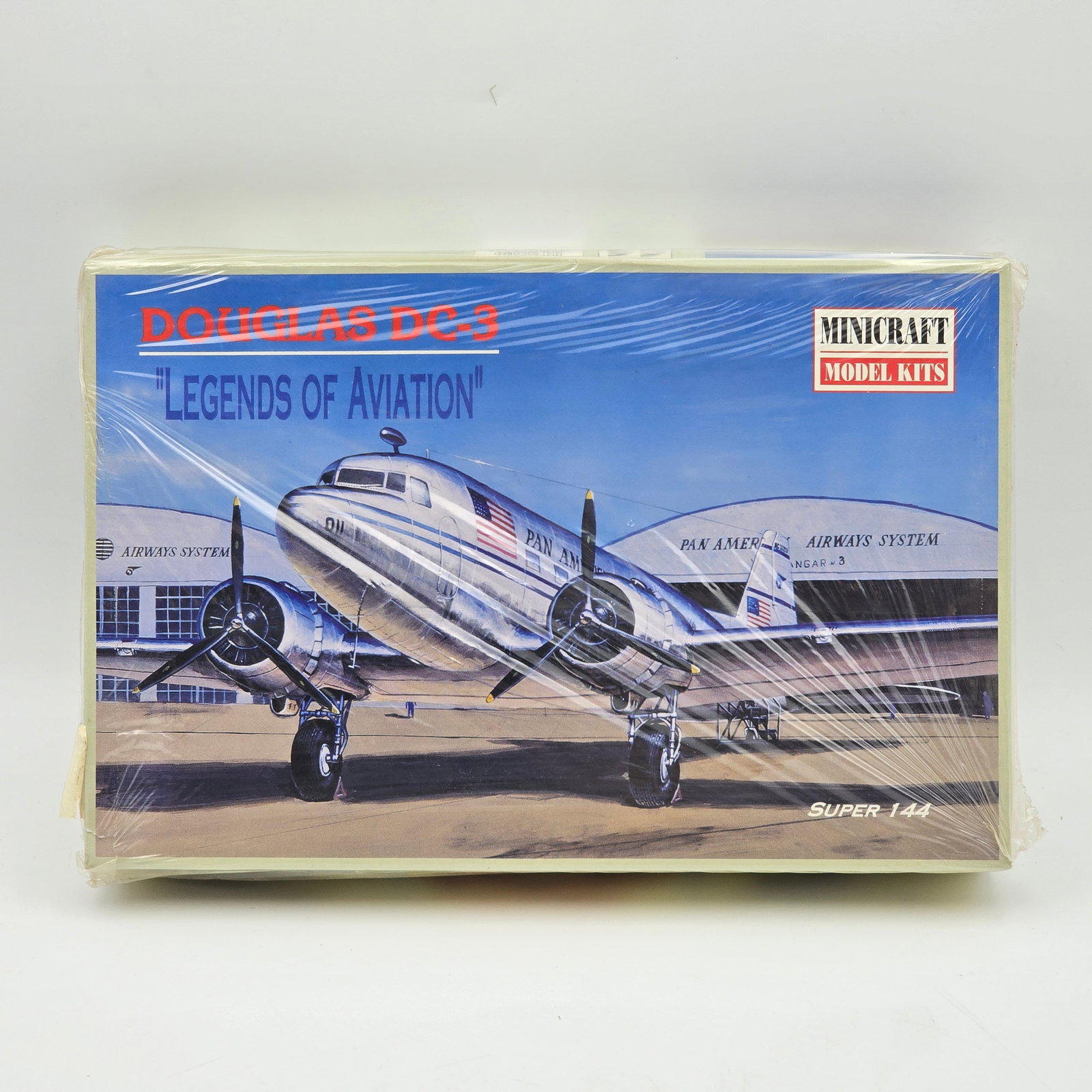 Minicraft Plane Model Kit: Minicraft Plane Model Kit, with box and looks to be complete and unassembled. 1- Douglas DC-3 (1996) Most pieces look to be Factory sealed/unopened. Includes instructions and decal sheets. The box