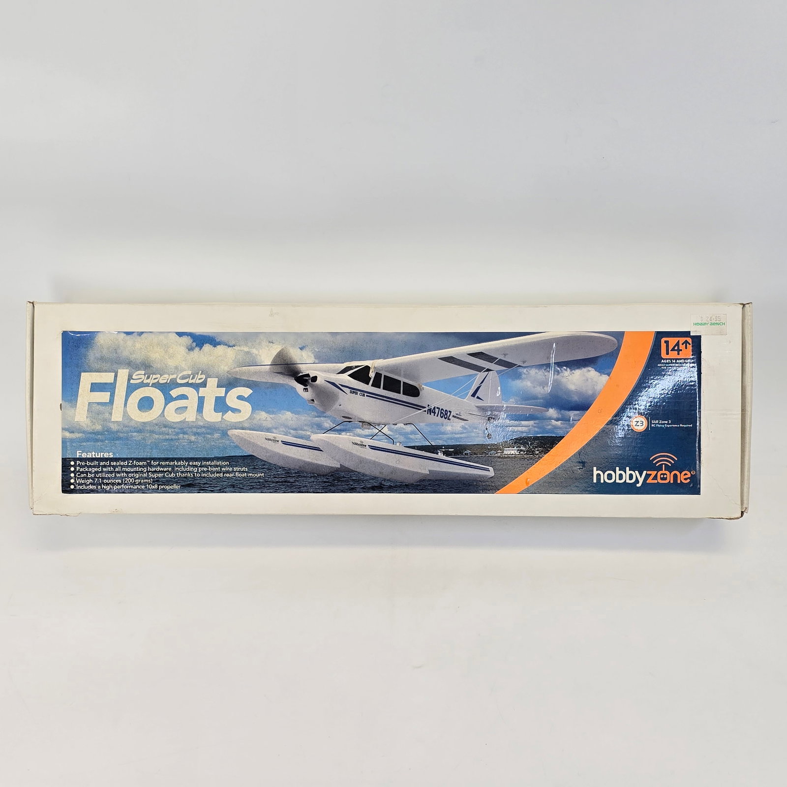 HobbyZone Super Cub Floats Plane Model: HobbyZone Super Cub Floats Plane Model. Box looks to be in decent condition, despite some shelf/storage wear. Includes all pieces factory sealed/unopened. See photos for more!
