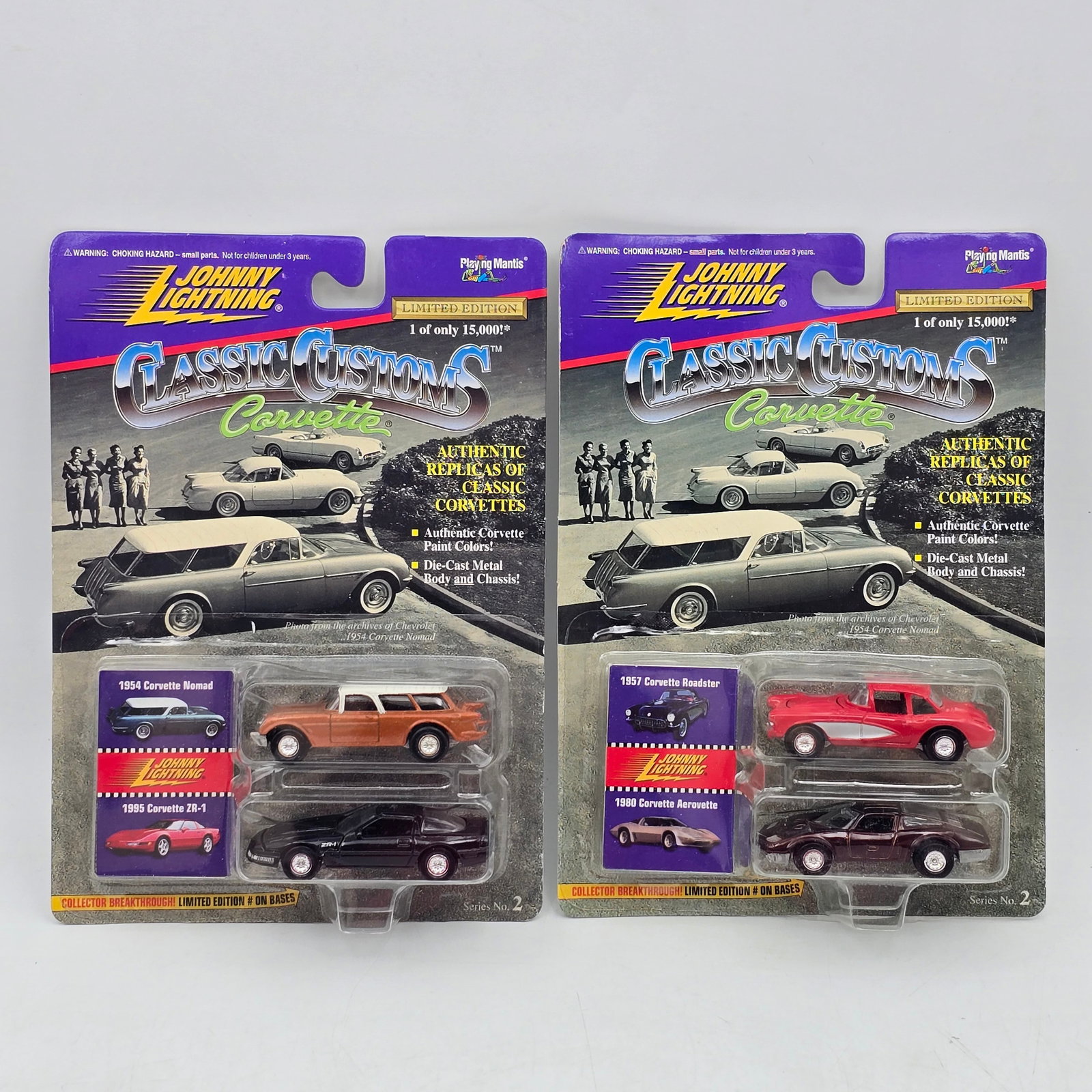 Pair of Johnny Lightning Classic Corvette 2 Packs (1 of 6)
