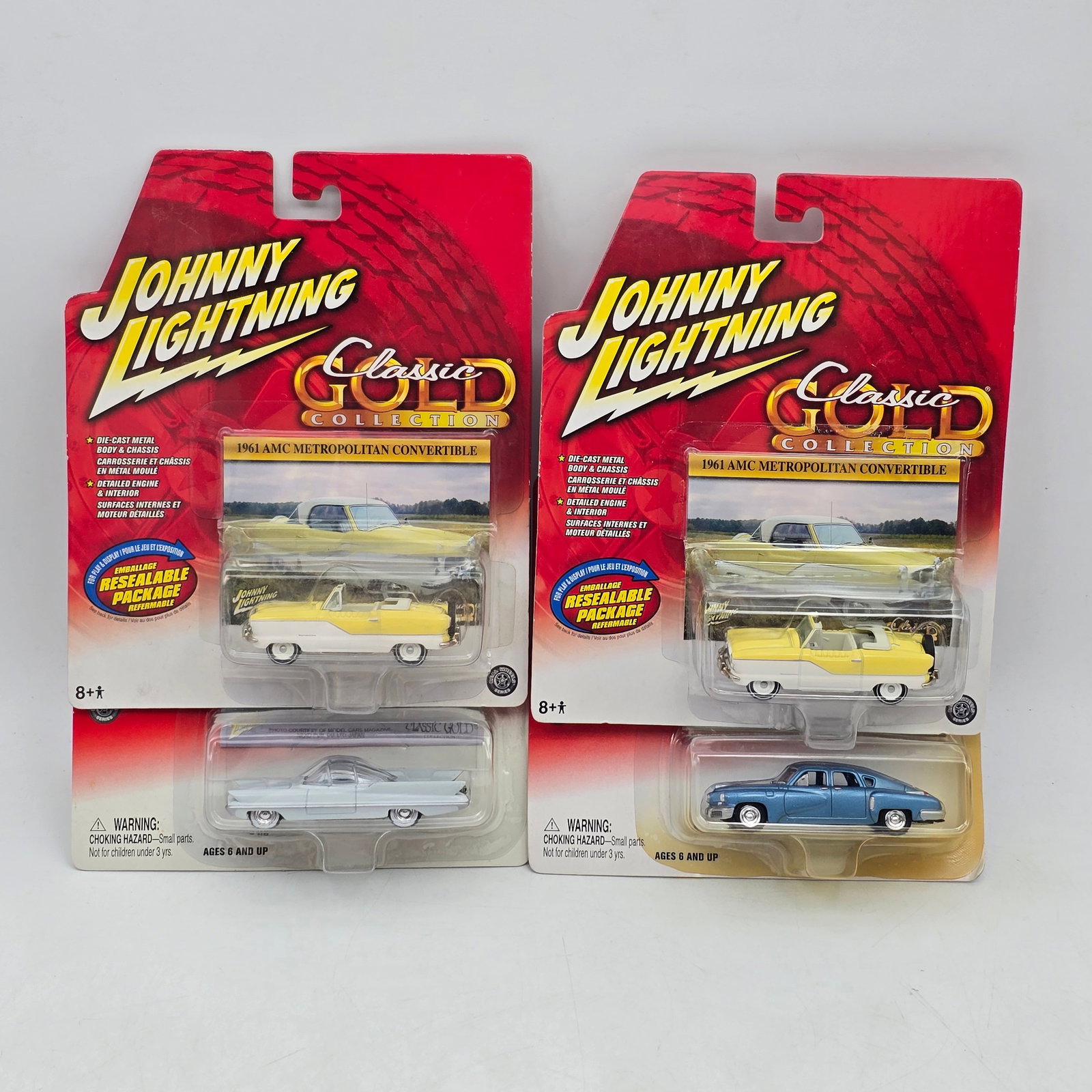 Lot of 4 Johnny Lightning Classic Gold Models: Lot of 4 Johnny Lightning Classic Gold Die Cast models. 3- 1996 Beetles 1- 1996 Type 2 Pickup All look to be in decent condition. May have some shelf/storage wear like yellowing blis