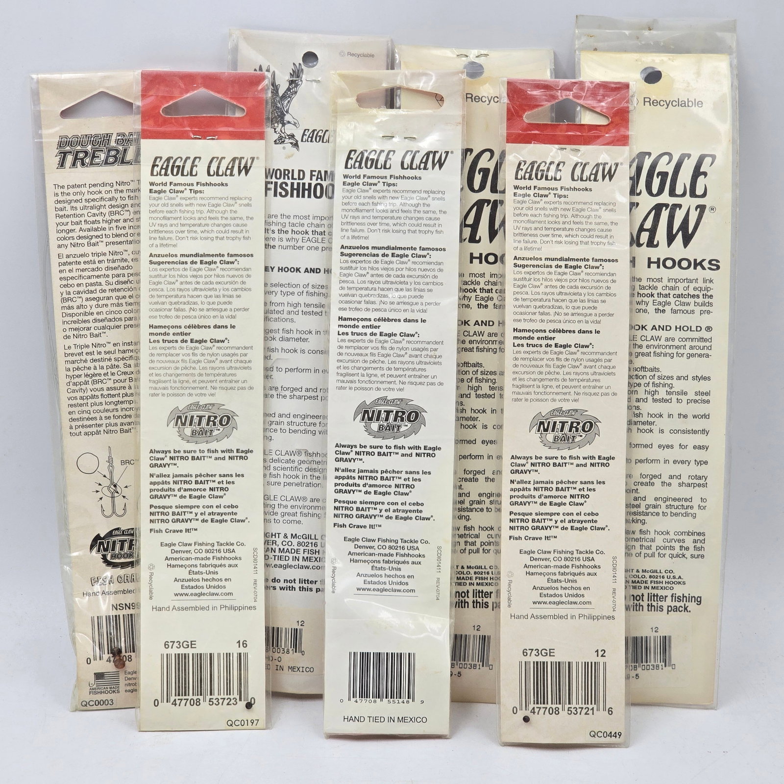 Eagle Claw Hooks Lot 7pc - 2