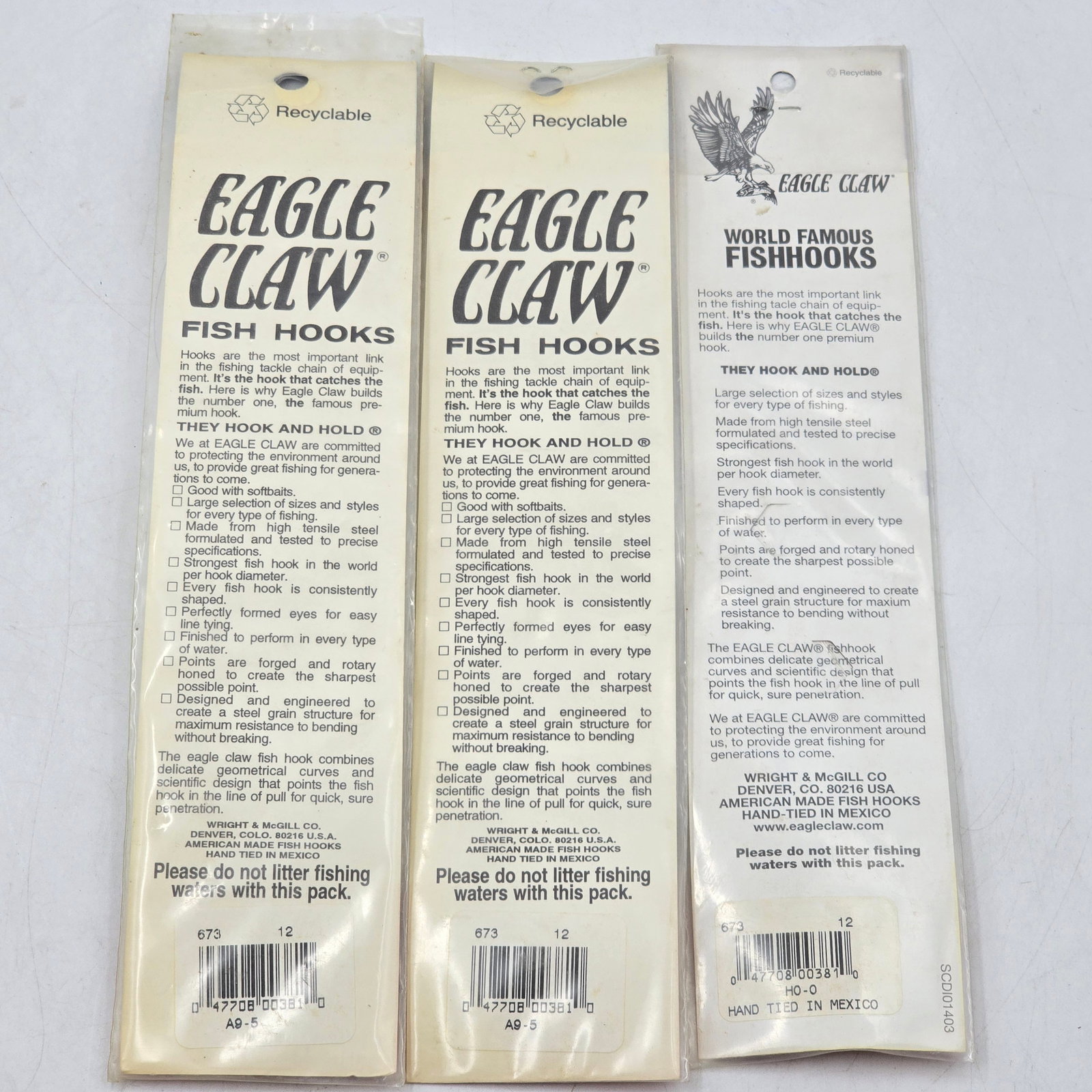 Eagle Claw Hooks Lot 7pc - 4