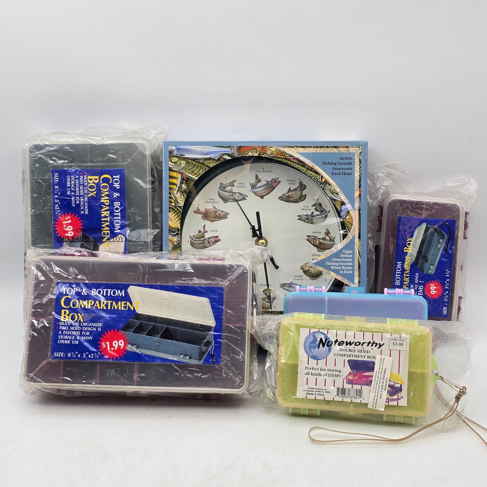 Clock & Tackle Box Lot 6pc (1 of 8)