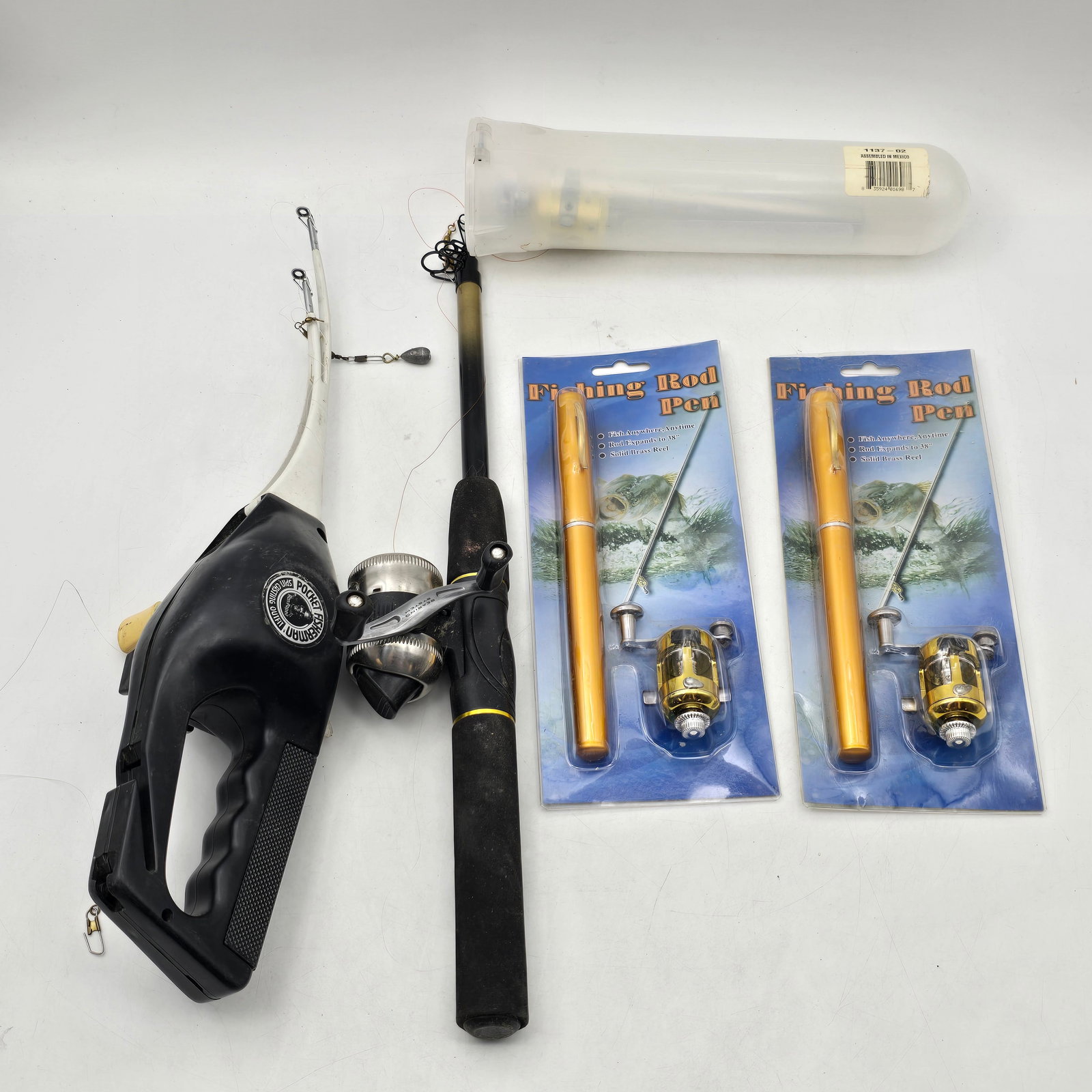 Pocket Fishing Rod & Reel Lot 5pc (1 of 10)