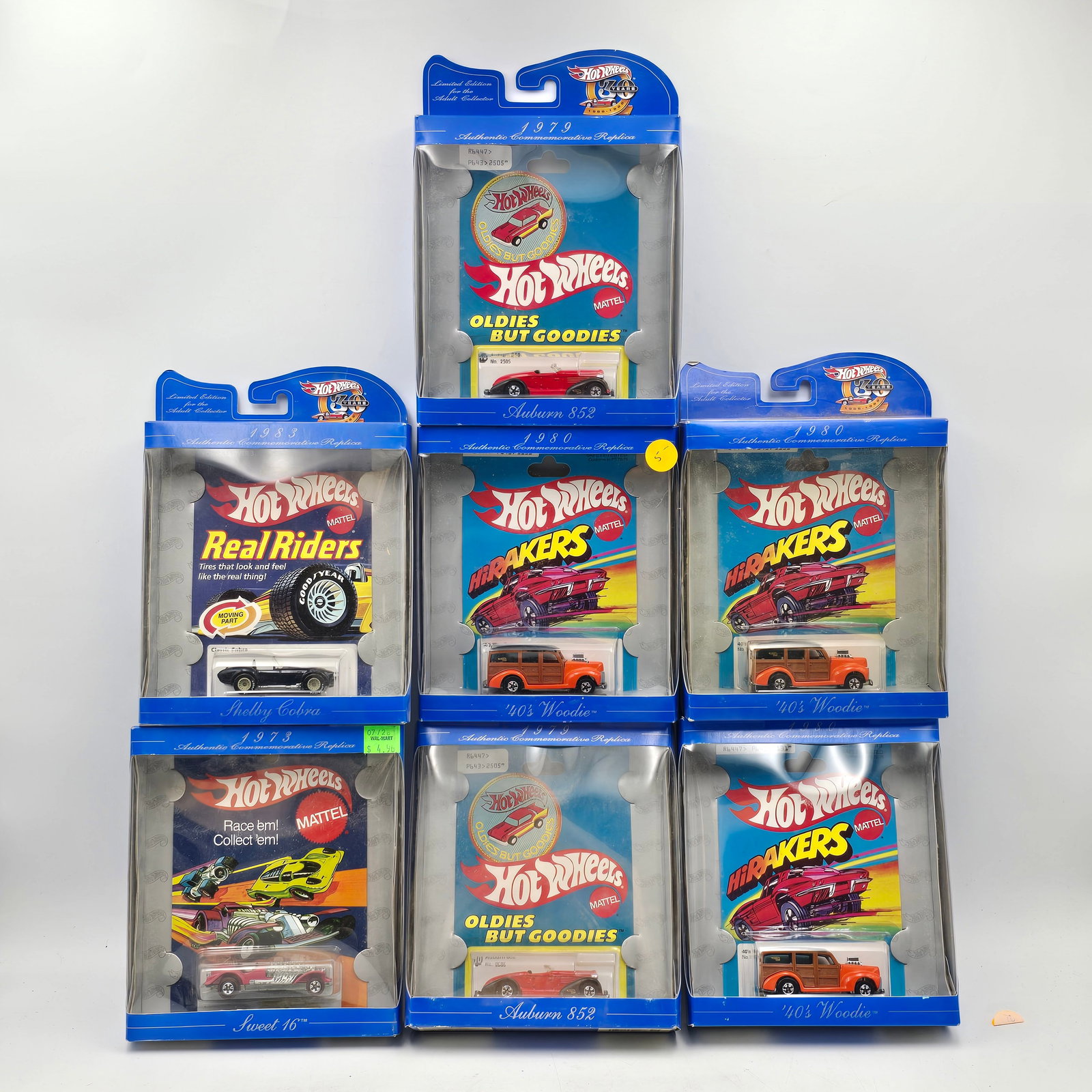 Lot of 7 Hot Wheels Diecast Vehicles: Lot of 7 Hot Wheels Diecast Vehicles from the 30th Anniversary Collection (1998) including: 1- Auburn 852 (Oldies But Goodies series) (x2) 2- â€?49 Woodie (Hot Wheels Classics series) (x3) 3- Sh