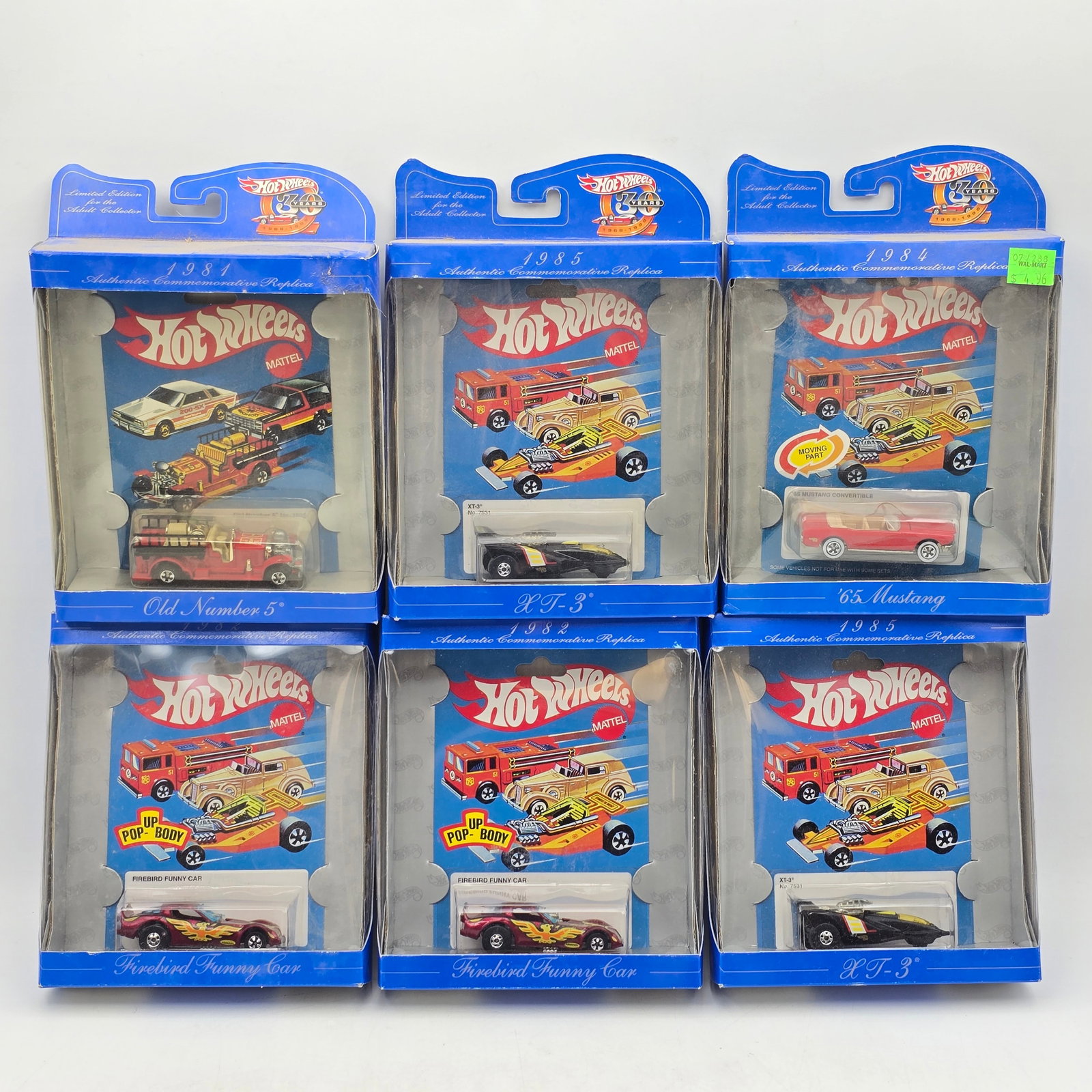 Lot of 6 Hot Wheels 30th Anniversary Diecast: Set of 6 Hot Wheels diecast models from the 30th Anniversary Collection, released in 1998 to commemorate the brandâ€™s 1968 debut. Includes Special Edition castings such as Old Number 5, Fireb