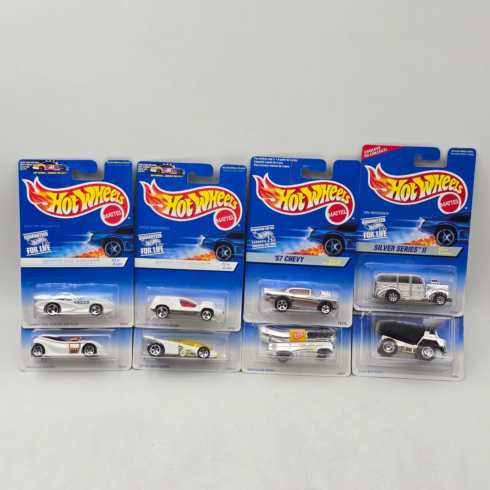 Hot Wheels White Ice & Silver Lot of 8 (1 of 6)