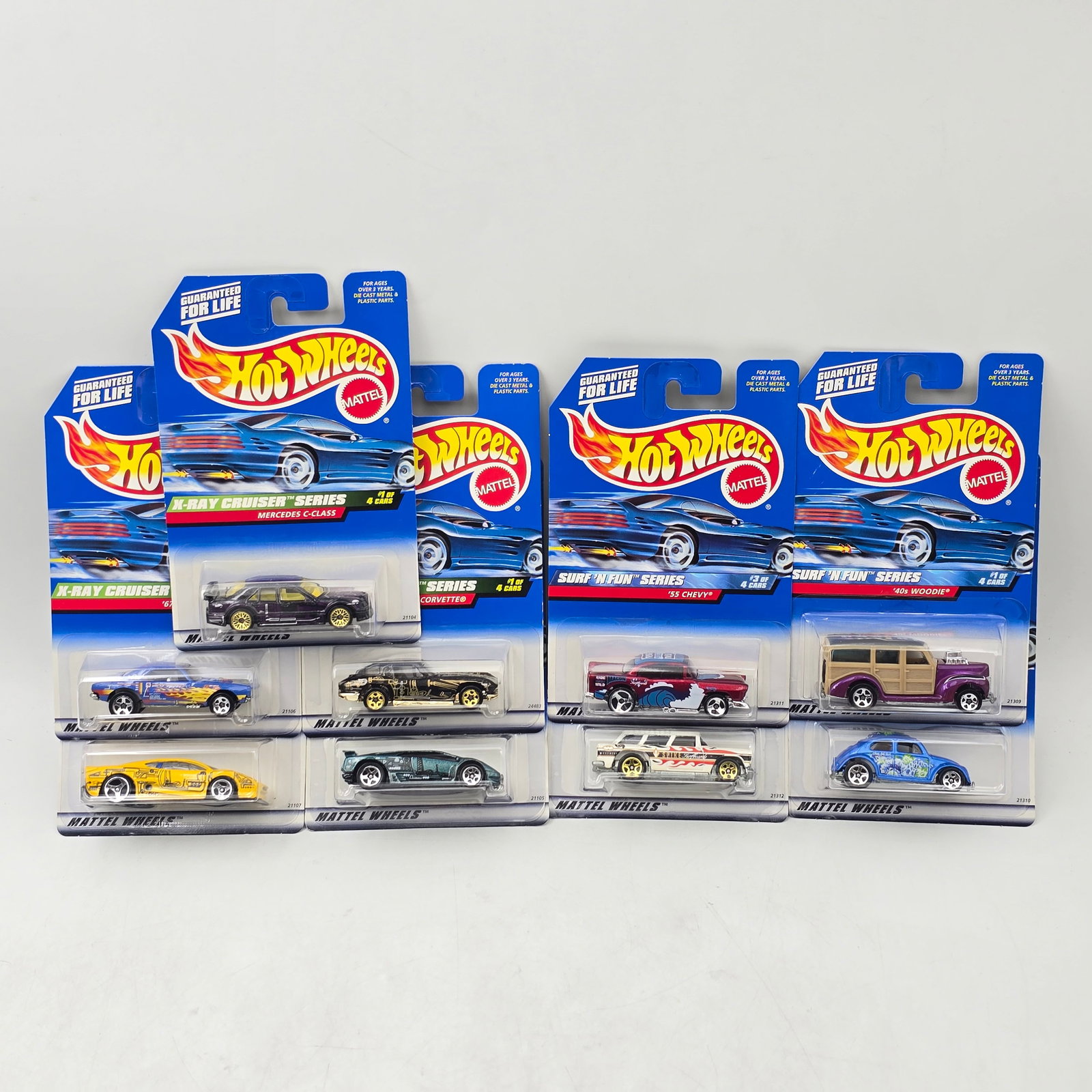 Hot Wheels X-Ray & Surf Lot of 9: Lot of 9 Hot Wheels diecast cars featuring 2 different seriesâ€”X-Ray Cruisers and Surf â€™N Fun, including 2 complete sets plus a Lamborghini variation. X-Ray Cruisers set include