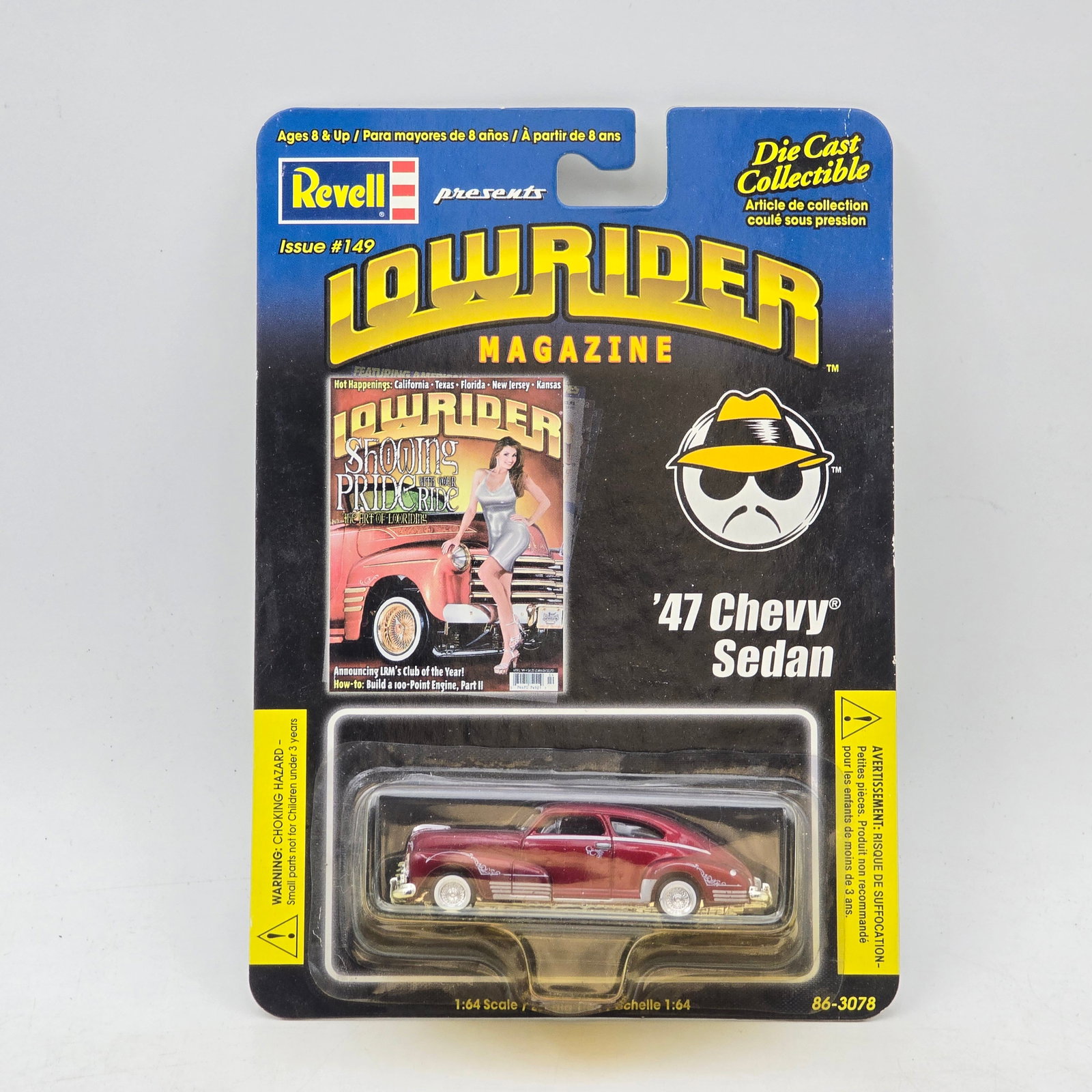 Revell Lowrider: Issue #149 1:64 scale die-cast collectible from the Revell Lowrider Magazine series featuring a customized â€™47 Chevy Sedan. Vehicle-Appears to be in good condition with clean paint, chrome a