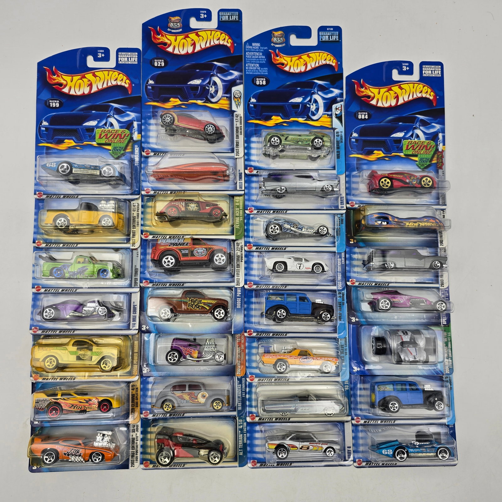 Lot Of 30 Hot Wheels Diecast Vehicles Mix: Collection of 30 Hot Wheels diecast vehicles featuring a well-balanced assortment of castings. Includes muscle cars, hot rods, wagons, and stylized designs, with a mix of classic-inspired and modern b