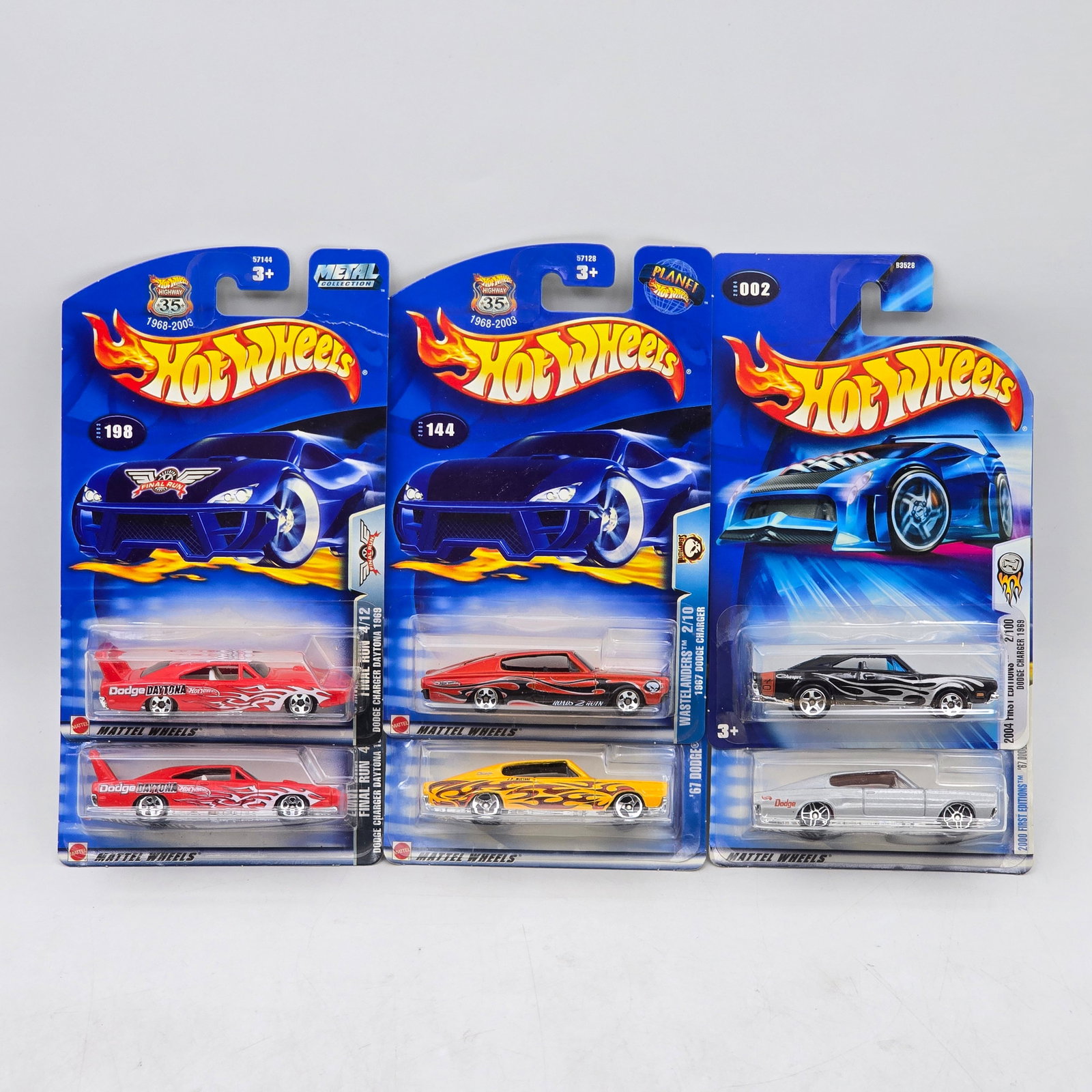Lot Of 6 Hot Wheels Dodge Muscle Cars: Lot of 6 Hot Wheels diecast Dodge castings. Includes Viper and Charger-style models with a mix of flame-deco and performance-inspired designs in bold colors. All items are unopened in original blister