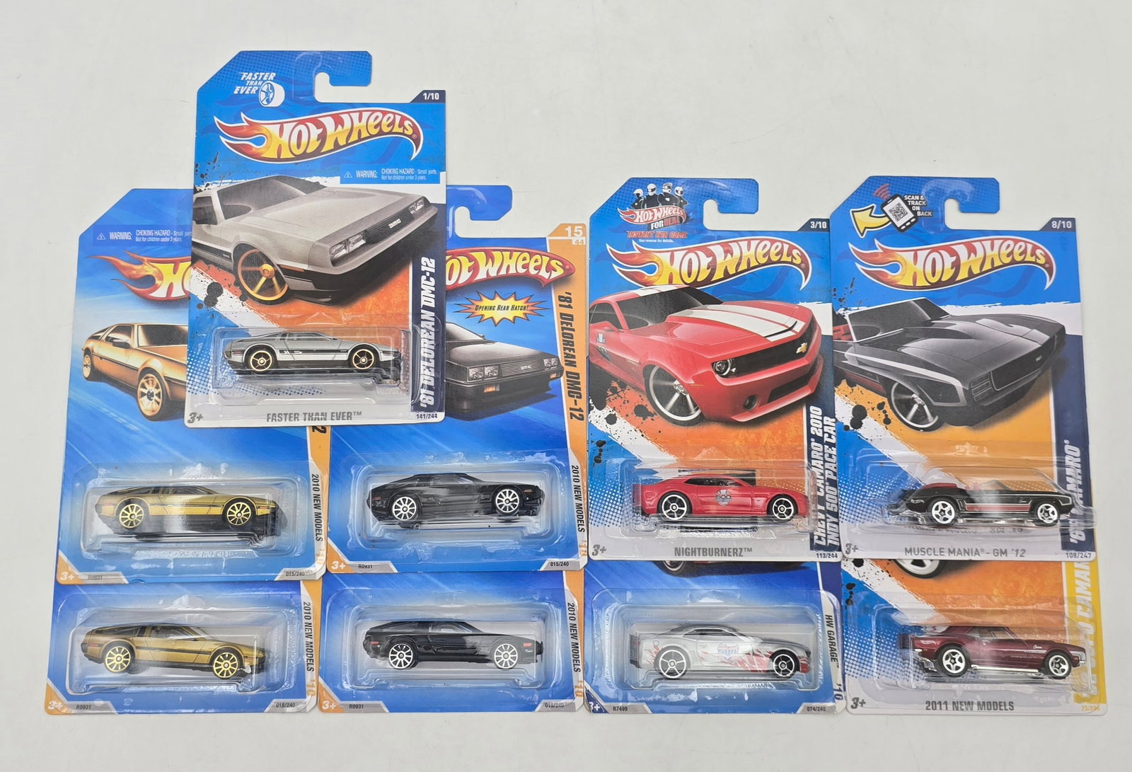 Lot of 9 Hot Wheels Camaro & DeLorean Models (1 of 13)