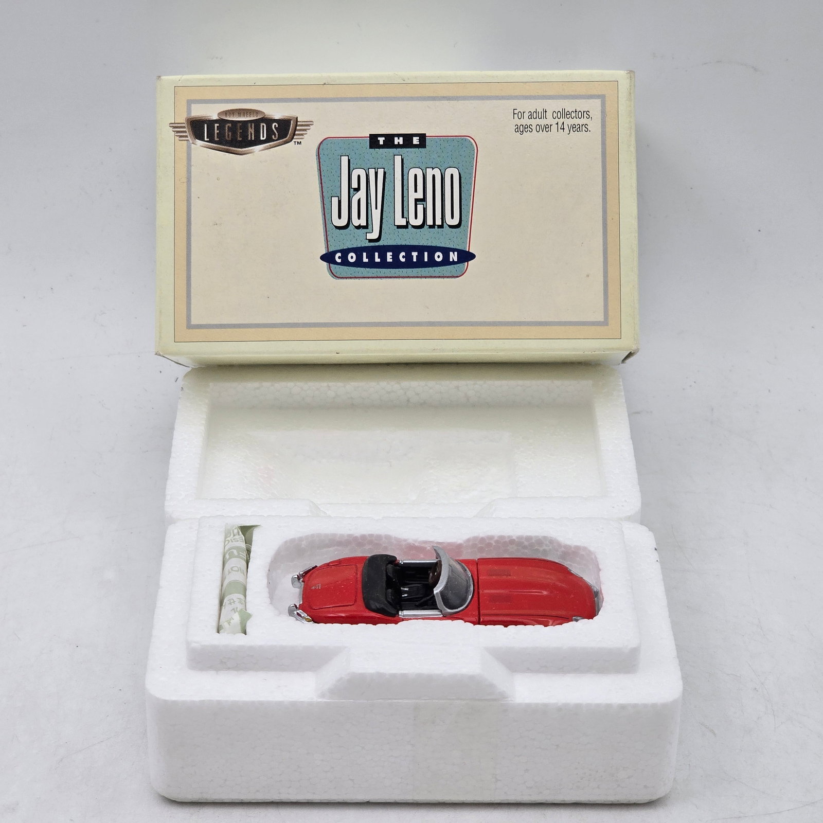 Hot Wheels Legends Jaguar â€“ Jay Leno Collection: Hot Wheels Legends Jay Leno Collection Jaguar roadster release featuring a detailed classic Jaguar convertible in collector-oriented presentation packaging. This adult collector release showcases eleg