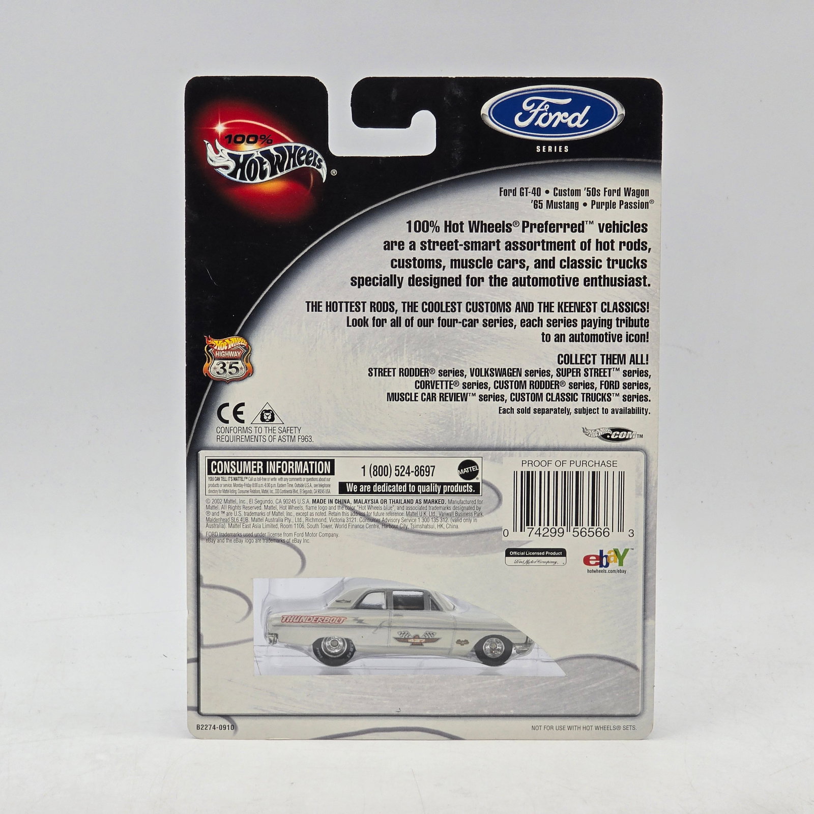 100% Hot Wheels Ford Series Packaging Error Model - 2