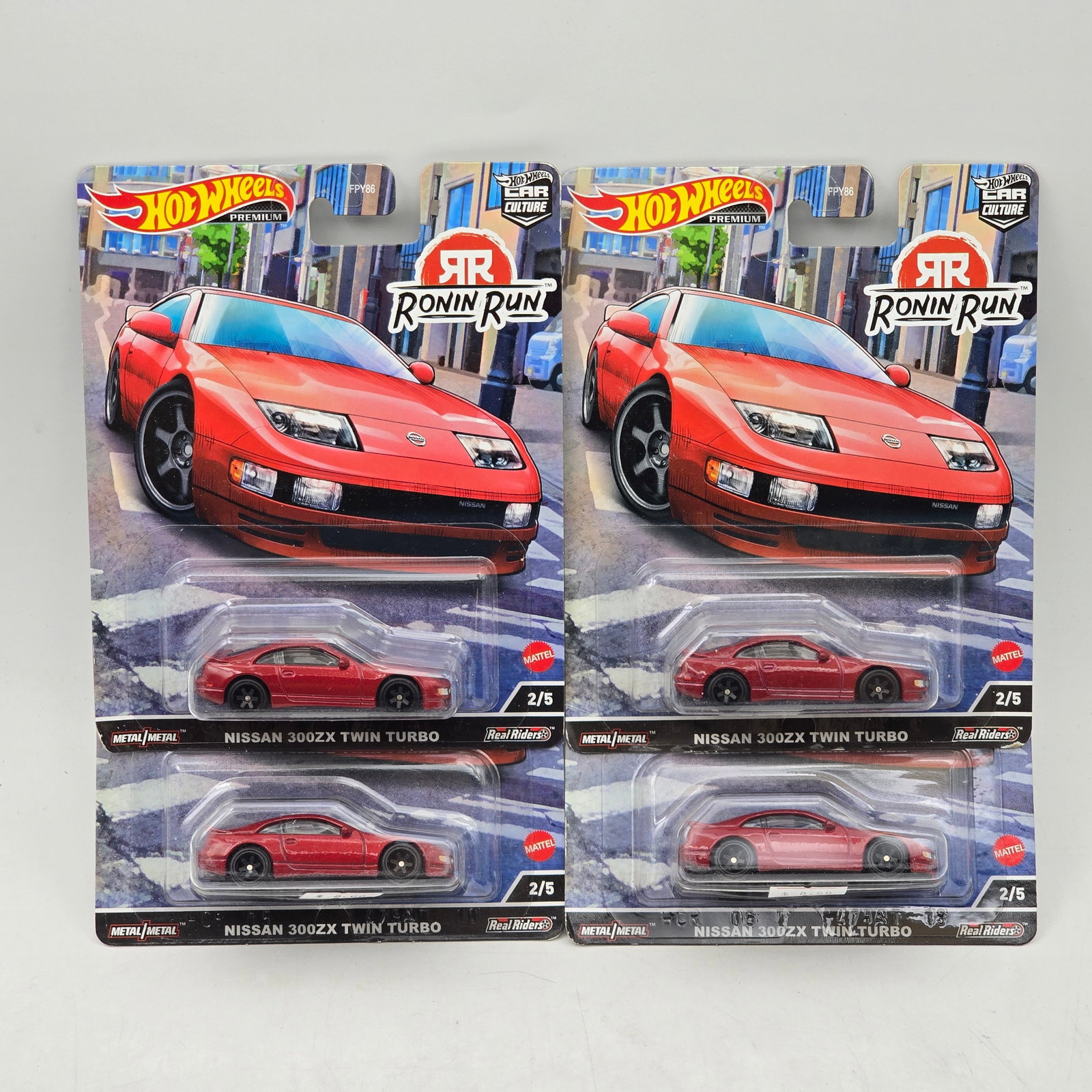 Lot of 4 Hot Wheels Ronin Run Premiums: Includes (4) Nissan 300ZX Twin Turbo premium models from the Car Culture Ronin Run series. Cars-Appear to be in good condition with clean paint, sharp tampo detail, and no obvious wear visible.