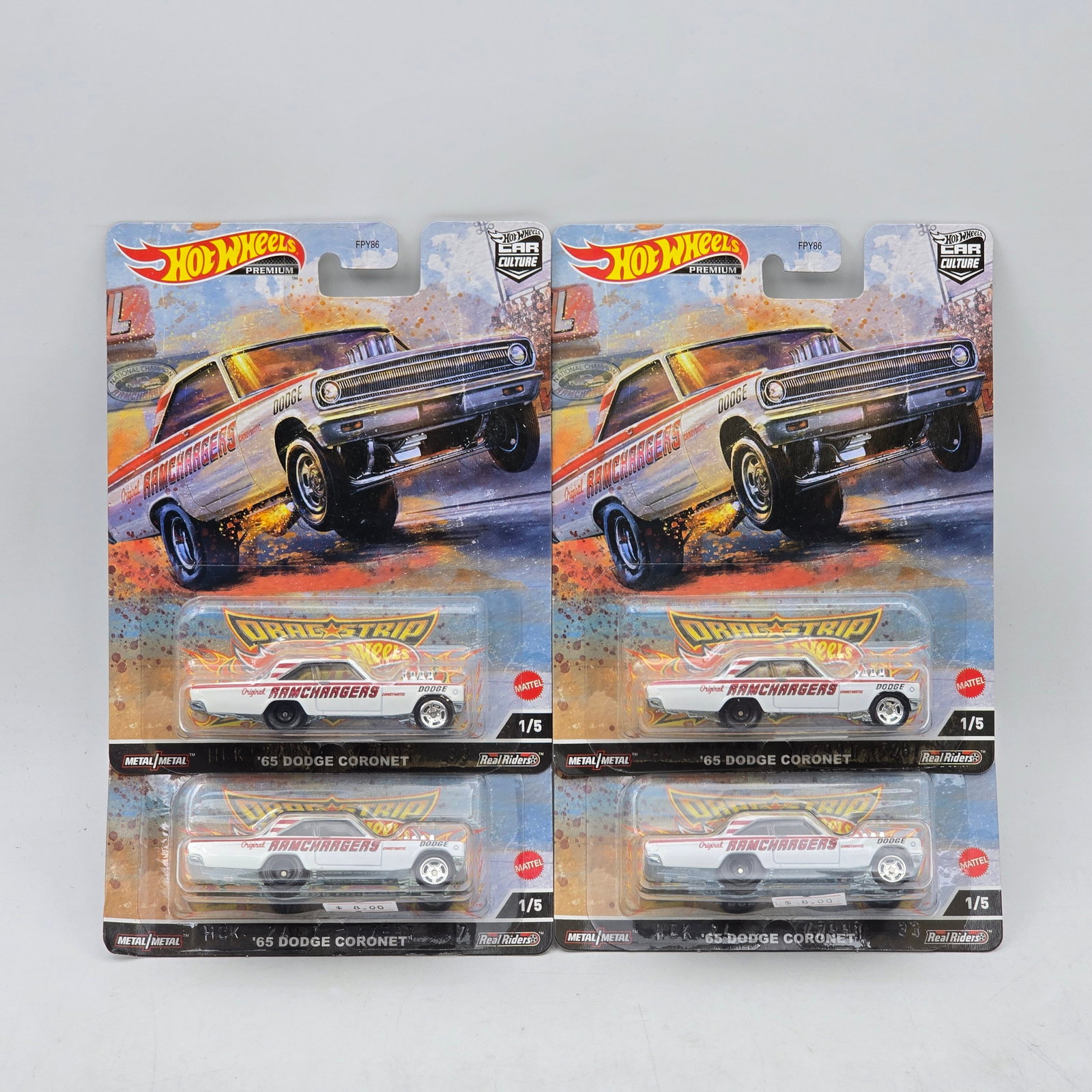 Lot of 4 Hot Wheels Drag Strip Demon: Includes (4) â€™65 Dodge Coronet premium models from the Car Culture Drag Strip Demons series featuring Ramchargers livery. Cars-Appear to be in good condition with clean paint, sharp tampo de