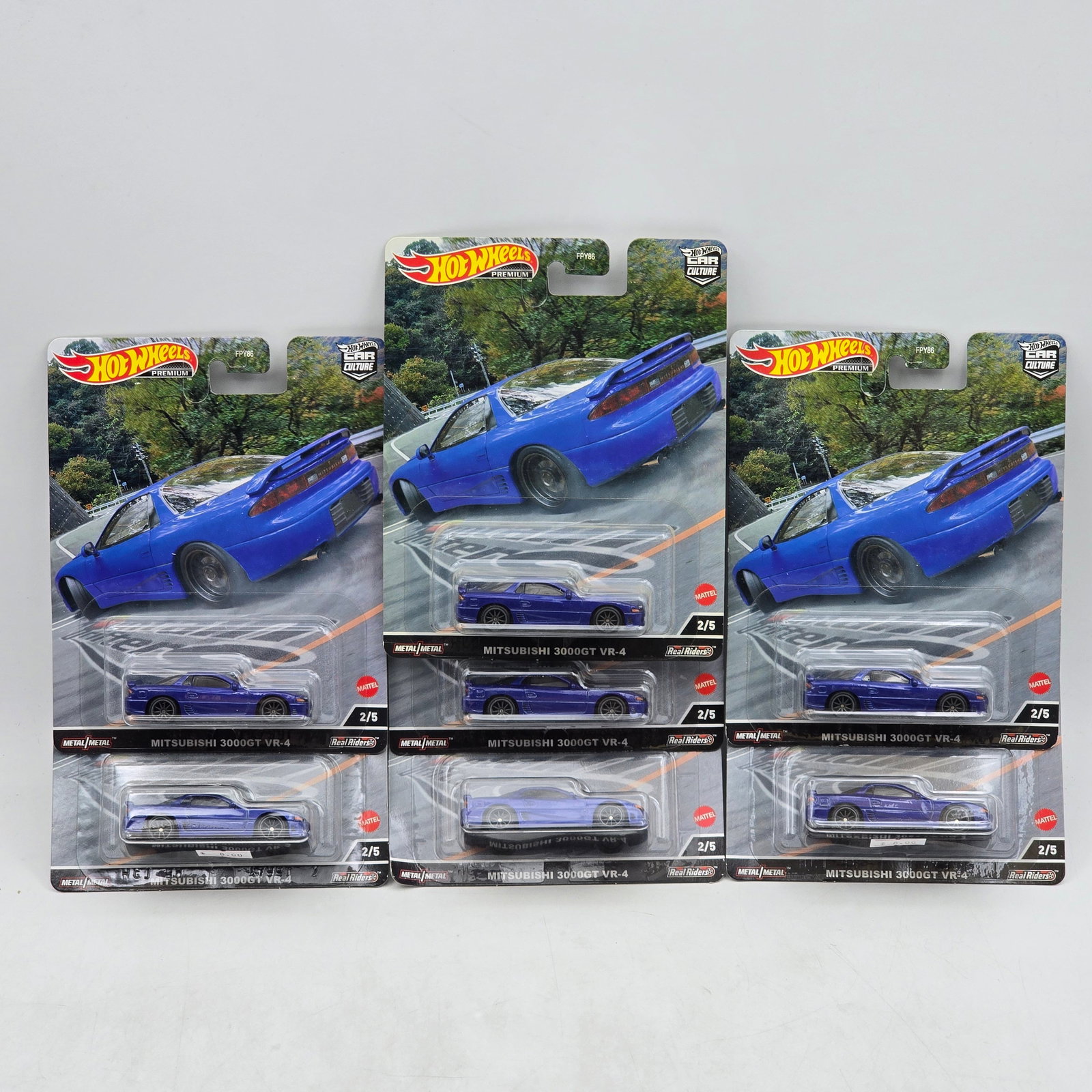 Lot of 7 Hot Wheels Premium Models: Includes (7) Mitsubishi 3000GT VR-4 premium models from the Car Culture Mountain Drifters series. Cars-Appear to be in good condition with clean paint, sharp tampo detail, and no obvious wear visible.