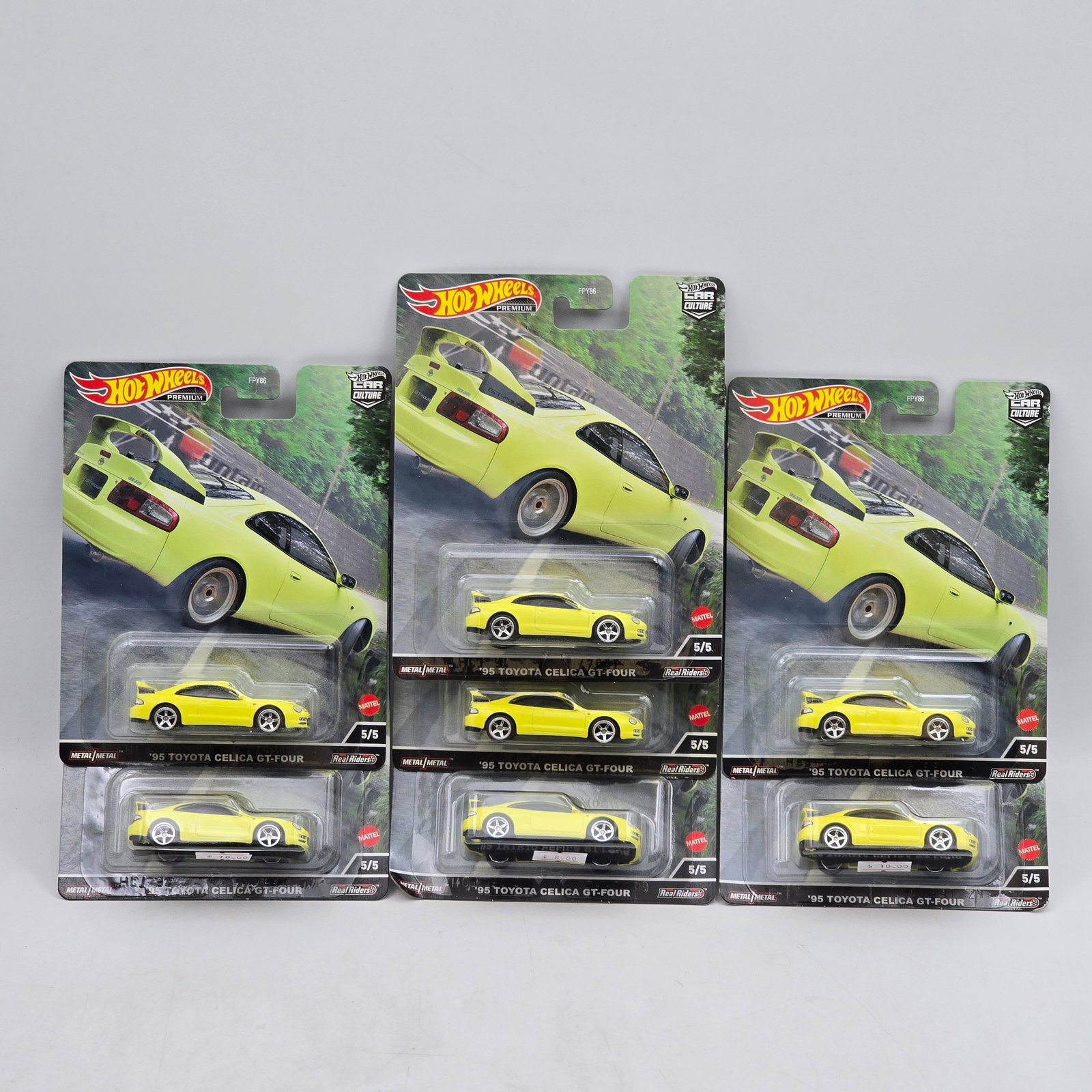 Lot of 7 Hot Wheels Mountain Drifters Premiums: Includes (7) â€™95 Toyota Celica GT-Four premium models from the Car Culture Mountain Drifters series. Cars-Appear to be in good condition with clean paint, sharp tampo detail, and no obvious 