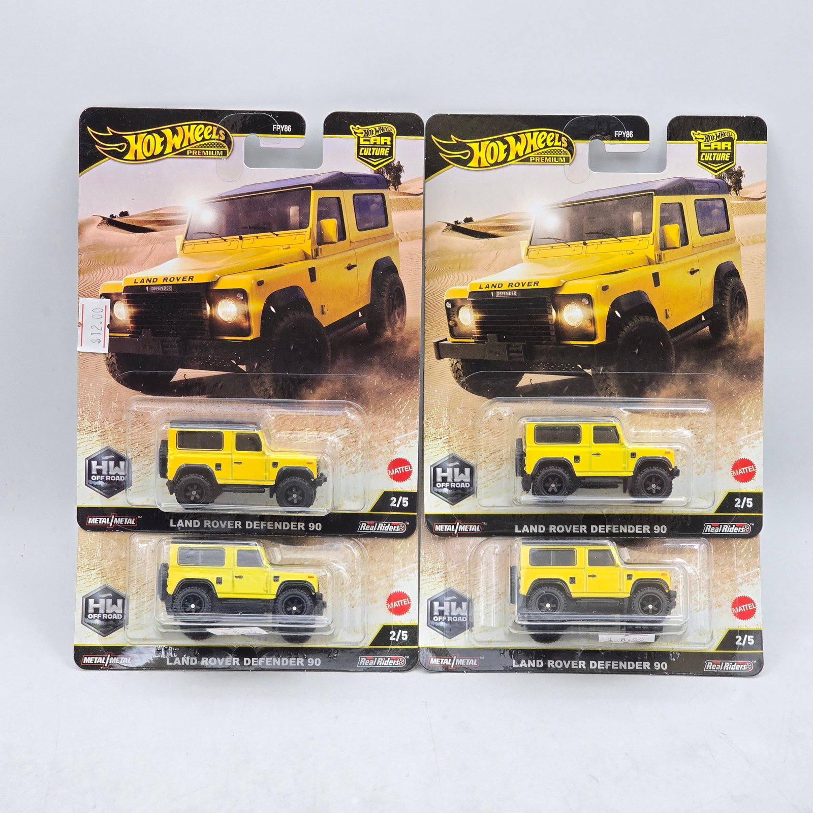 Lot of 4 Hot Wheels HW Off Road Premiums: Includes (4) Land Rover Defender 90 premium models from the Car Culture HW Off Road series. Cars-Appear to be in good condition with clean paint, sharp tampo detail, and no obvious wear visible. Cards