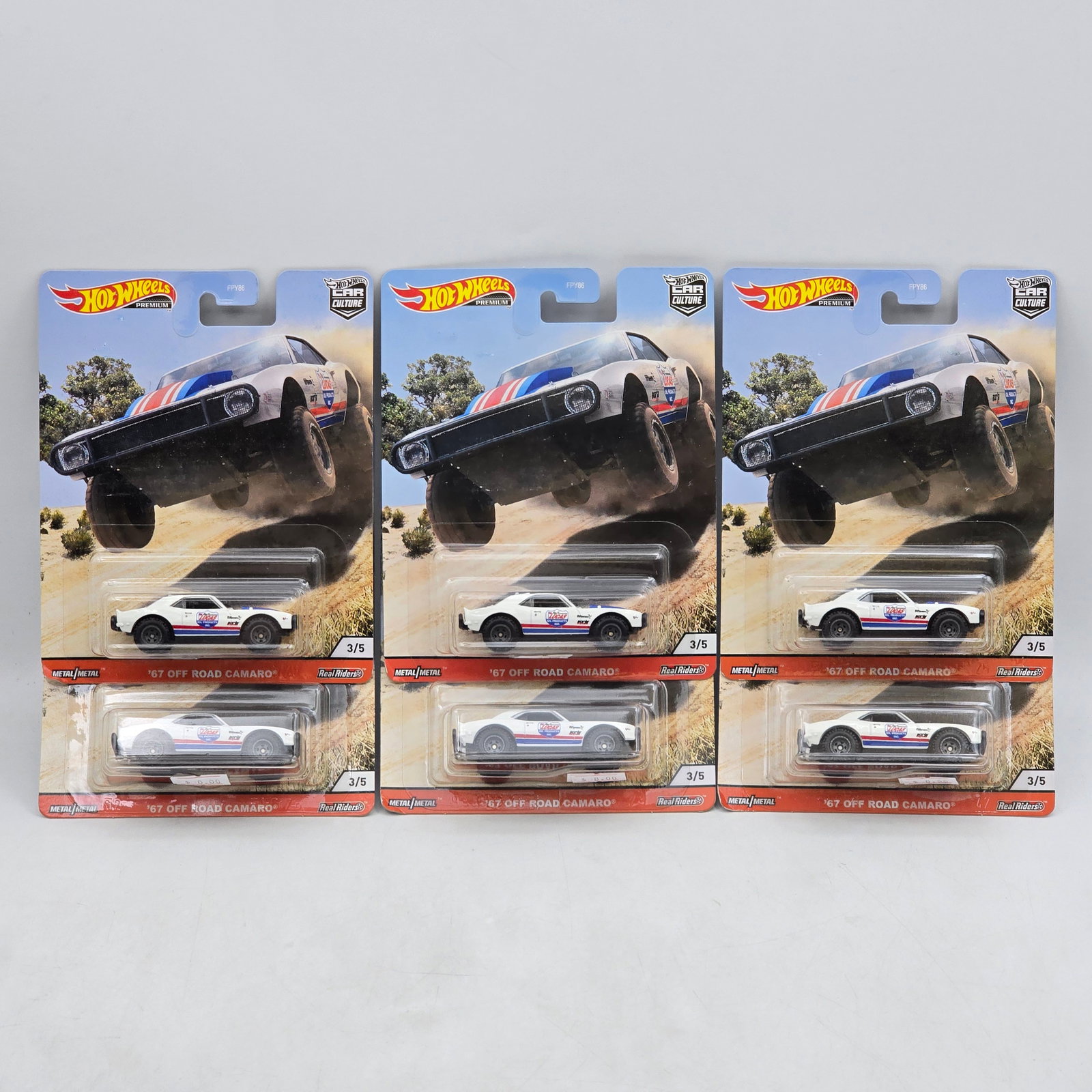 Lot of 6 Hot Wheels Terra Trek Premiums: Includes (6) â€™67 Off Road Camaro premium models from the Car Culture Terra Trek series. Cars-Look to be in good condition with no notable wear visible. Paint, tampos, glass, base and Real Ri