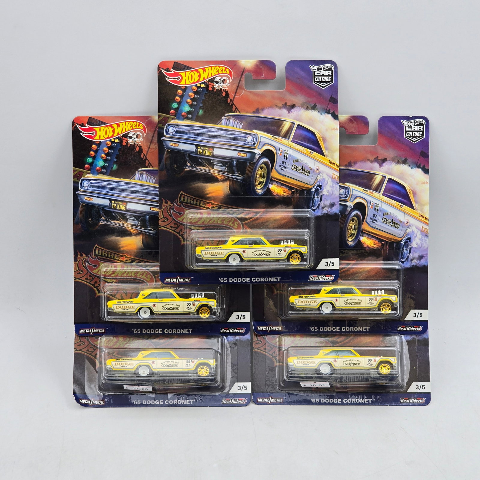 Lot of 5 Hot Wheels Drag Strip Demons Premiums: Includes (5) â€™65 Dodge Coronet premium models from the Car Culture Drag Strip Demons series. Cars-Look to be in good condition with no notable wear visible. Paint, tampos, glass, base and Re