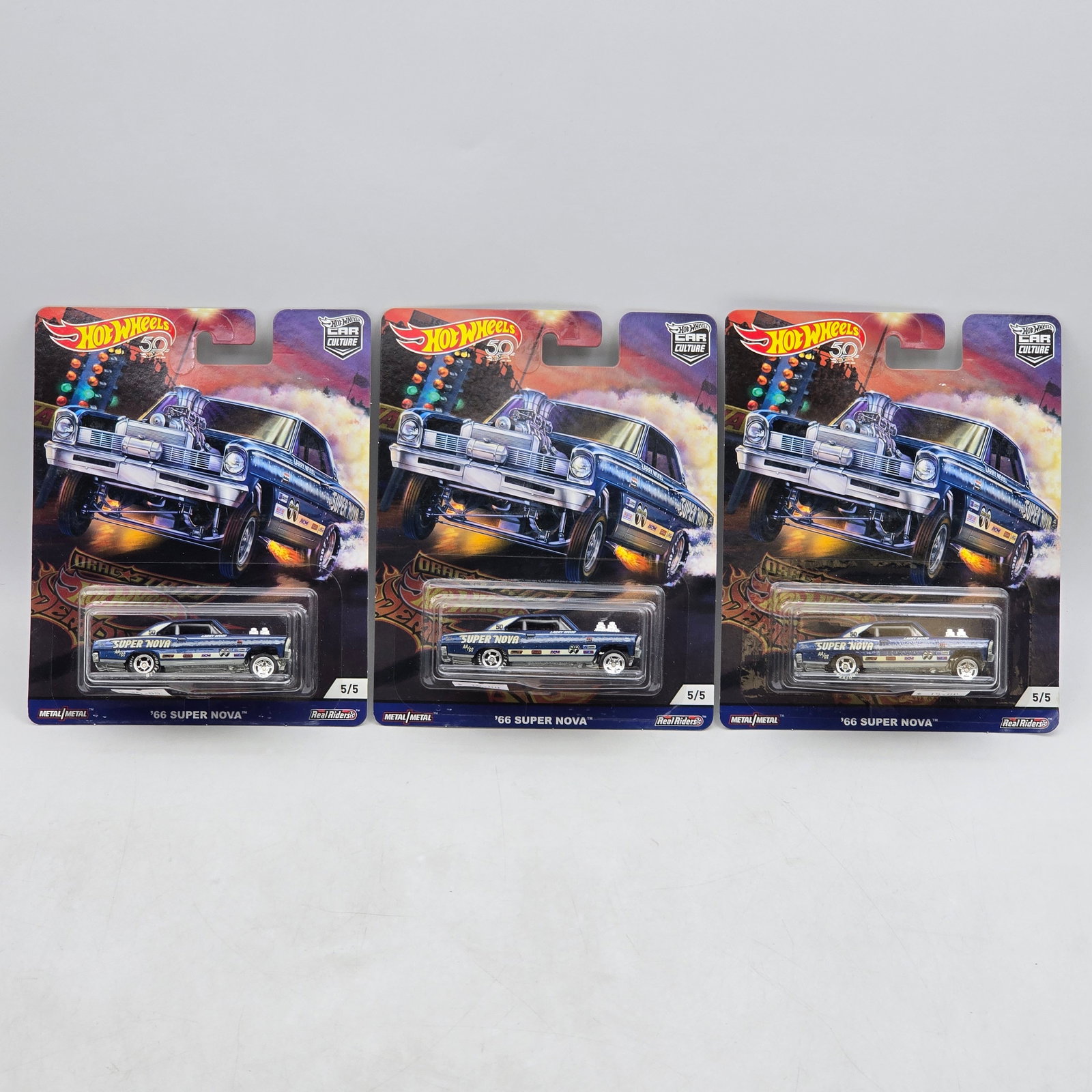 Lot of 3 Hot Wheels Drag Strip Demons Premiums: Includes (3) â€™66 Super Nova premium models from the Car Culture Drag Strip Demons series. Cars-Appear to be in good condition with clean paint, sharp tampo detail, and no obvious wear visibl