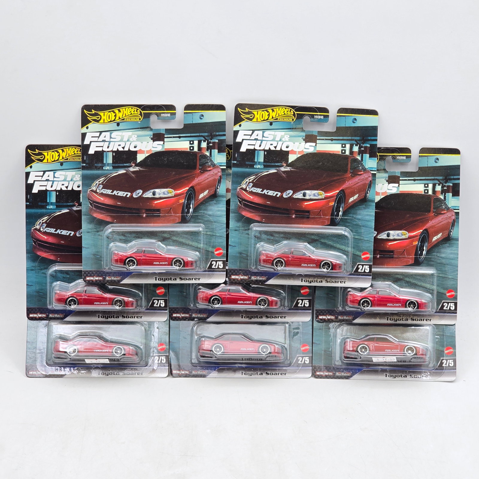 Lot of 8 Hot Wheels Fast & Furious Premiums: Includes (8) Toyota Soarer premium models from the Fast & Furious series featuring Falken livery graphics. Cars-Appear to be in good condition with clean paint, sharp tampo detail, and no obvious 