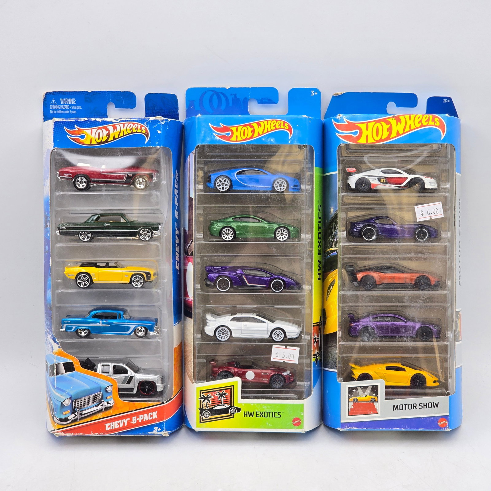 Lot of 3 Hot Wheels 5-Packs (1 of 6)