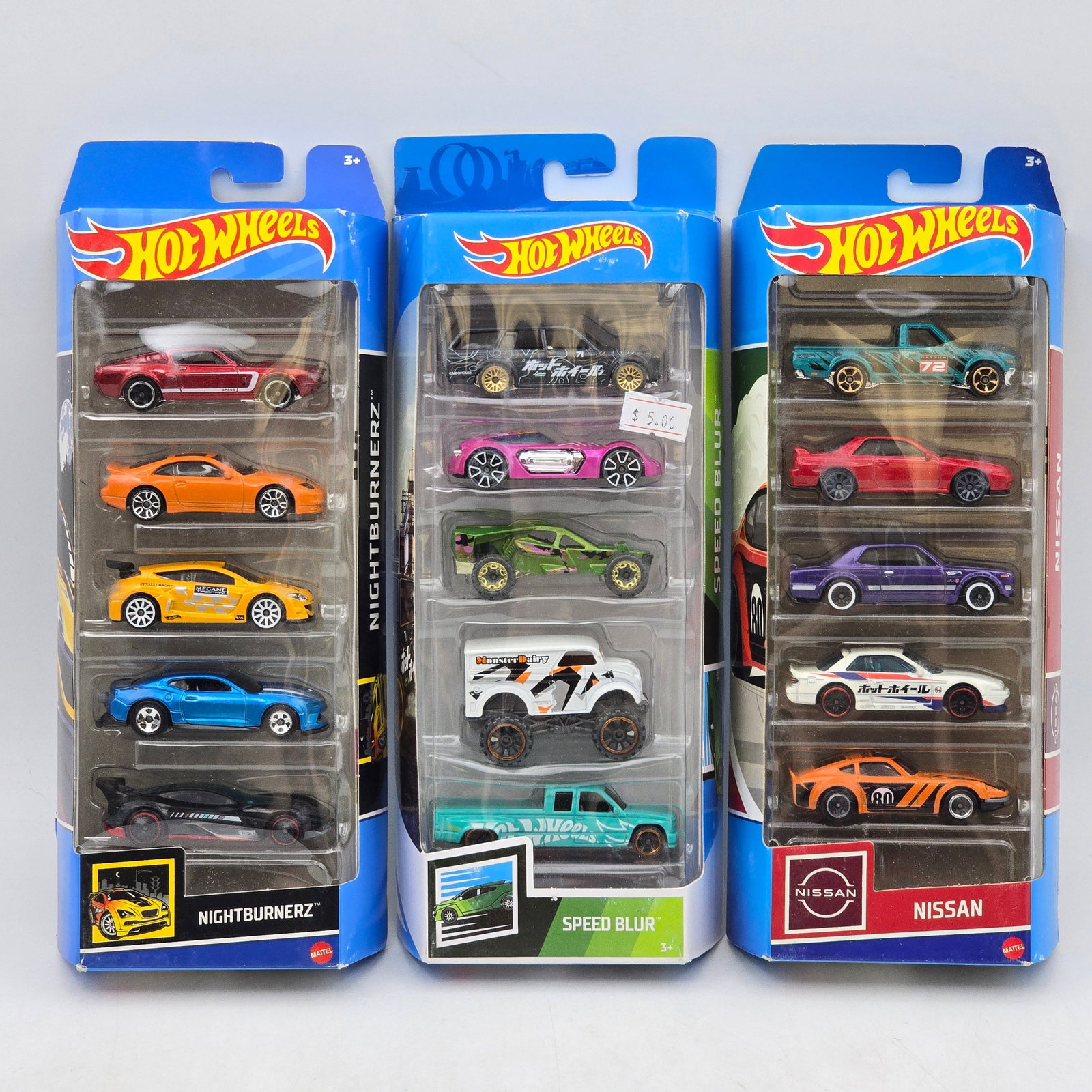 Lot of 3 Hot Wheels 5-Packs (1 of 6)