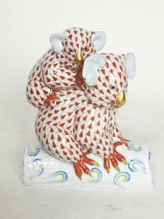 Herend Hungary Porcelain Red Koala Figurine: Herend Hungary Porcelain Red Koala Figurine, 5.5in