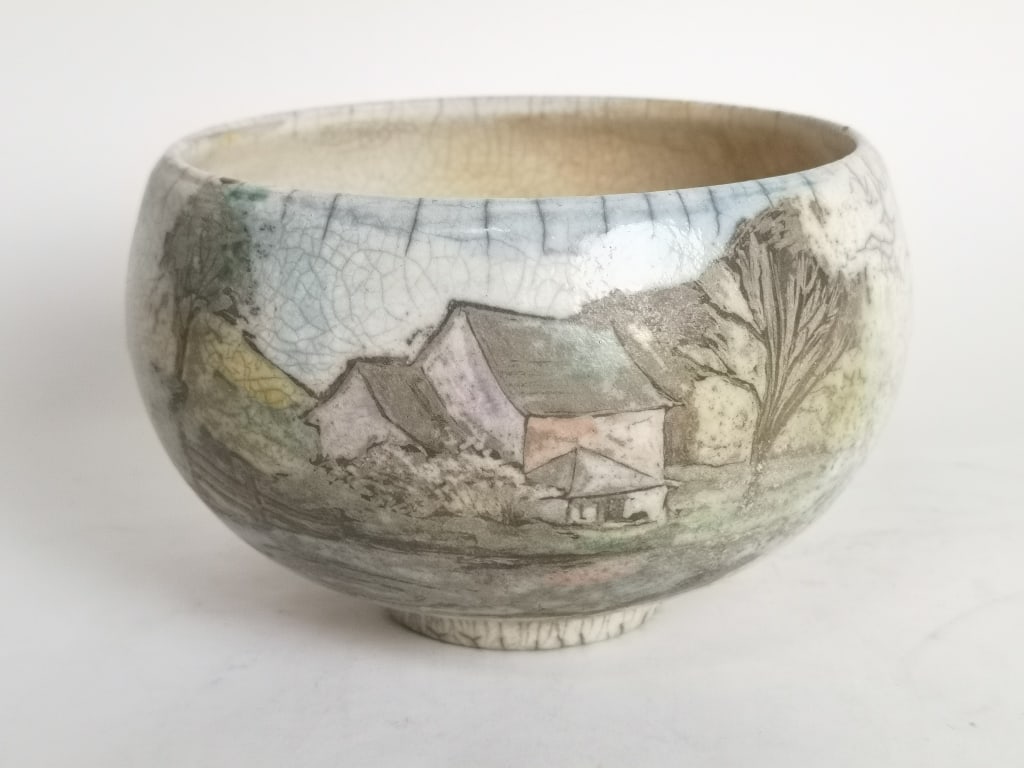 Hand Painted Pottery Bowl, Signed (1 of 5)