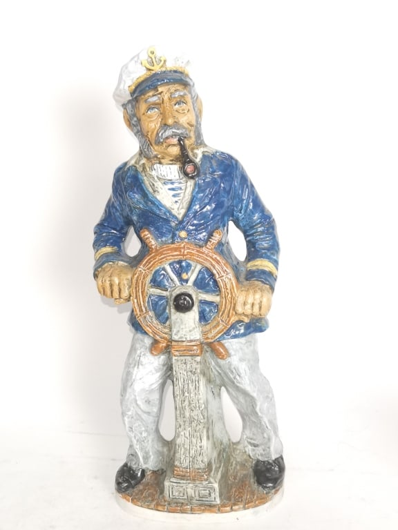 Vintage Ceramic Nautical Sea Captain Italian Decan: Vintage Ceramic Nautical Sea Captain Italian Decanter, 15.5in