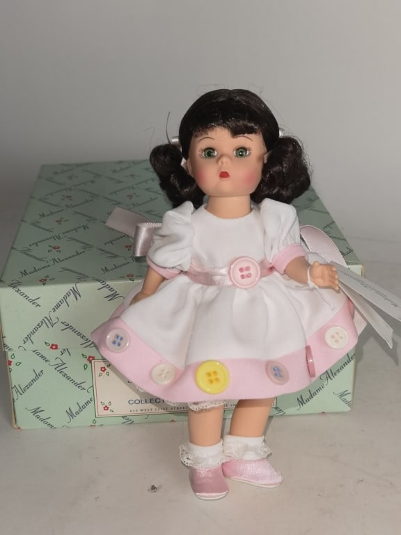 Alexander Doll Company, NY Collecting Buttons Doll: Alexander Doll Company, NY Collecting Buttons Doll, 8.5in