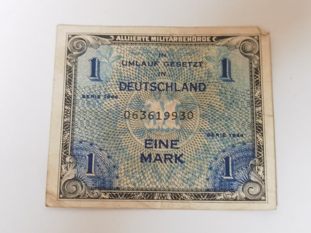 1944 German One Mark Paper Bill: 1944 German One Mark Paper Bill