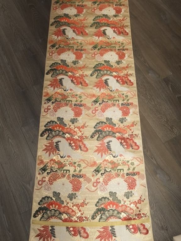 Japanese Brocade Kimono Fabric: Japanese Brocade Kimono Fabric, 26.75in by 13ft5in