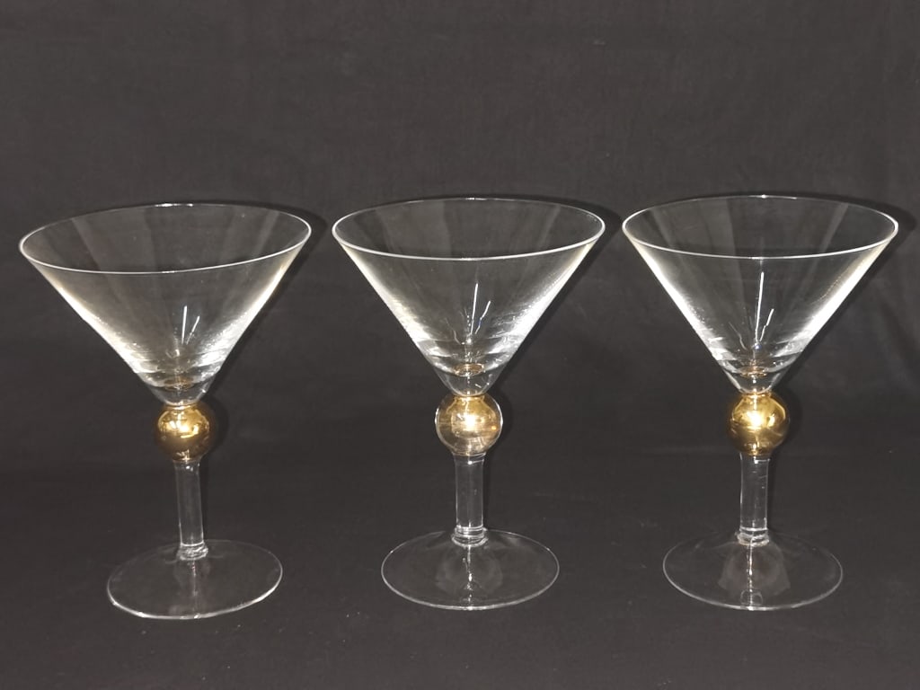 (3) Union Street Style Gold Ball Stem Glasses (1 of 3)