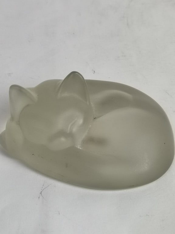 Vintage Frost Glass Paperweight: Vintage Frost Glass Paperweight, 7in